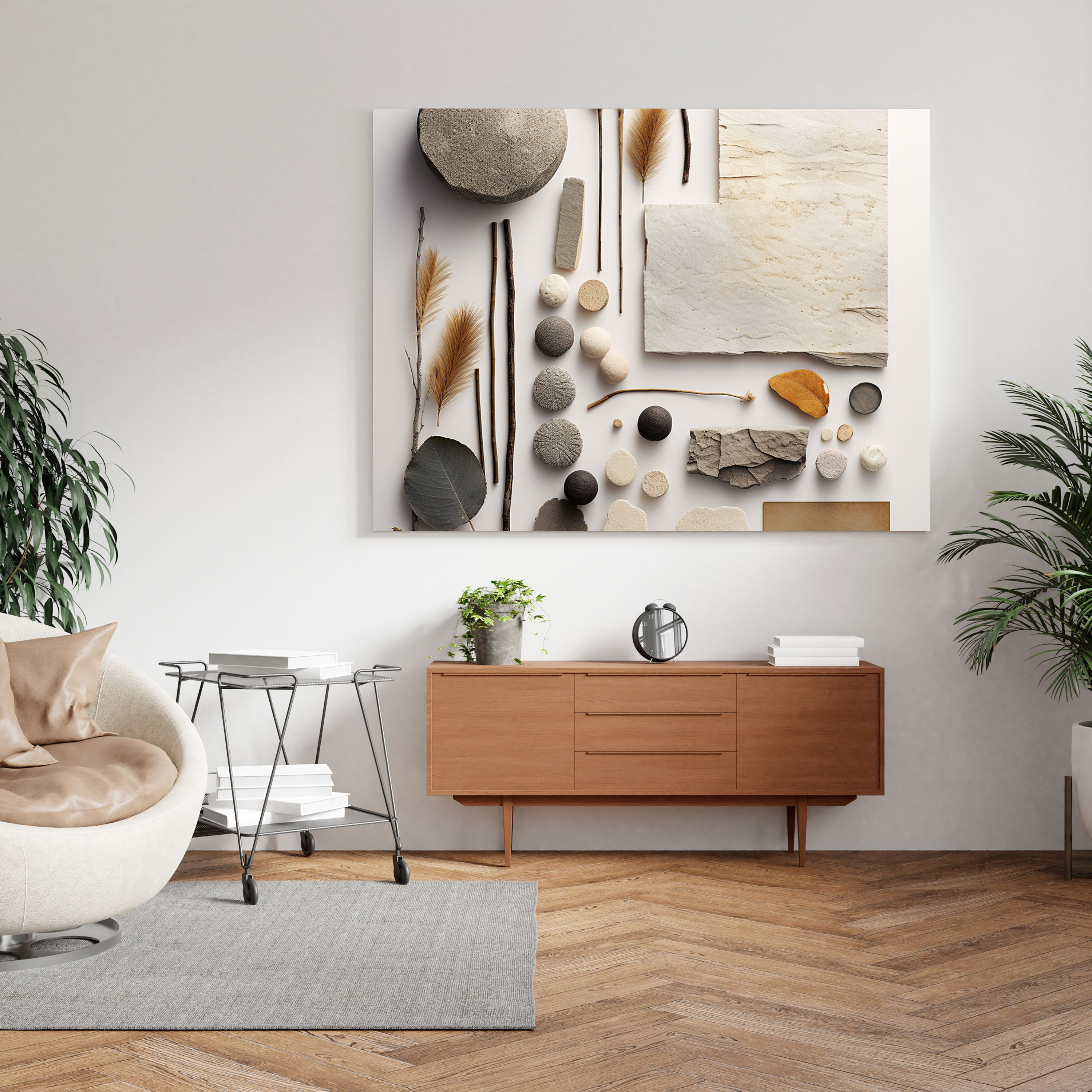 Neutral Natural Textures Canvas Print - Neutral, Collage Of Natural Textures, Serenity, Earthy Elements
