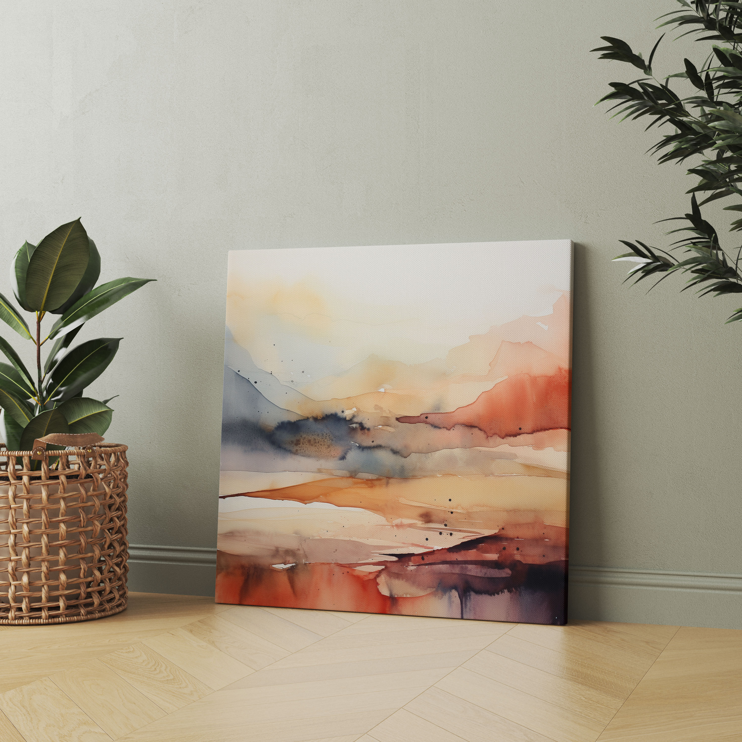 Neutral Abstract Canvas Print - Neutral, Watercolor Painting, Tranquility, Abstract