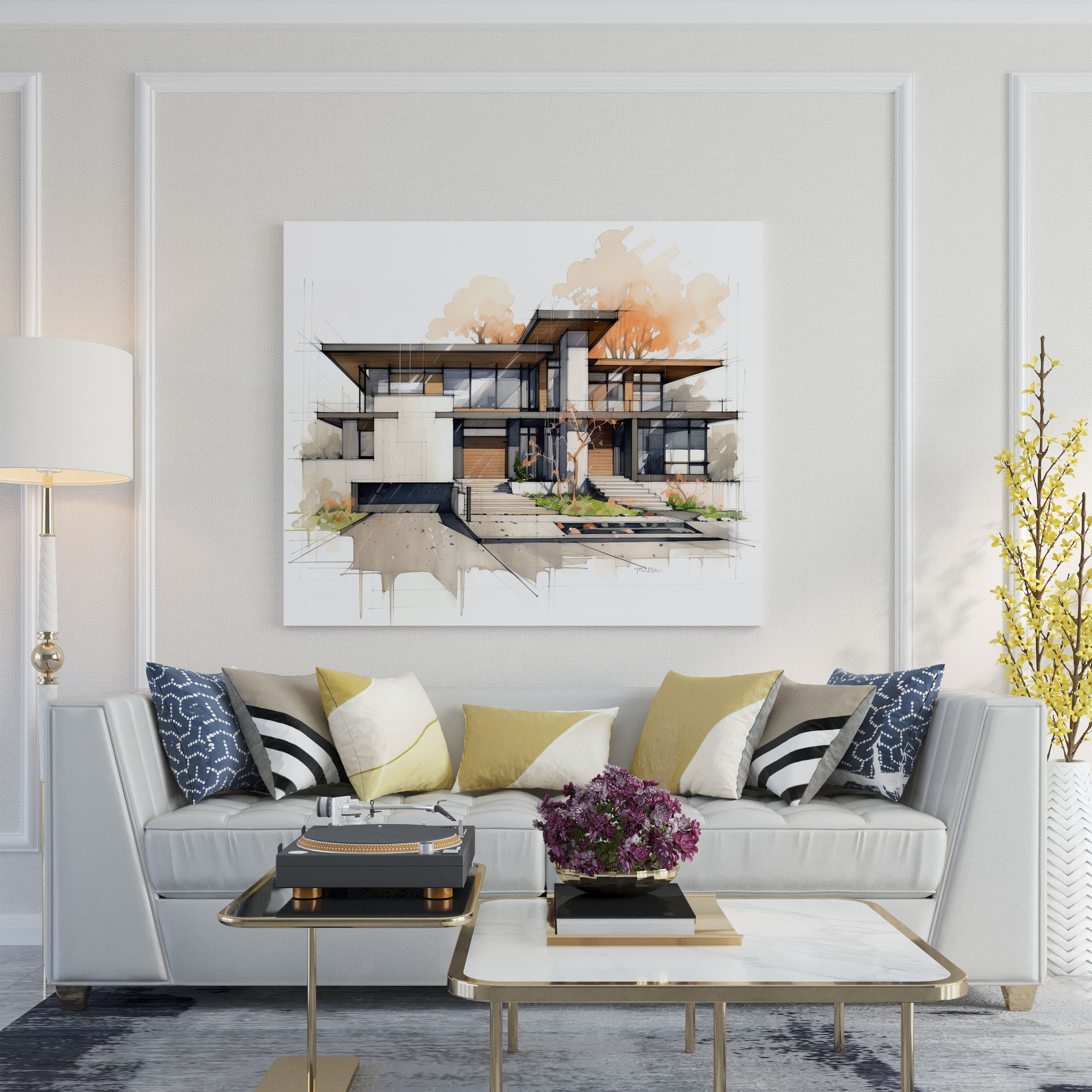 Neutral Architectural Canvas Print - Neutral, Canvas Print, Clean Lines, Home Decoration