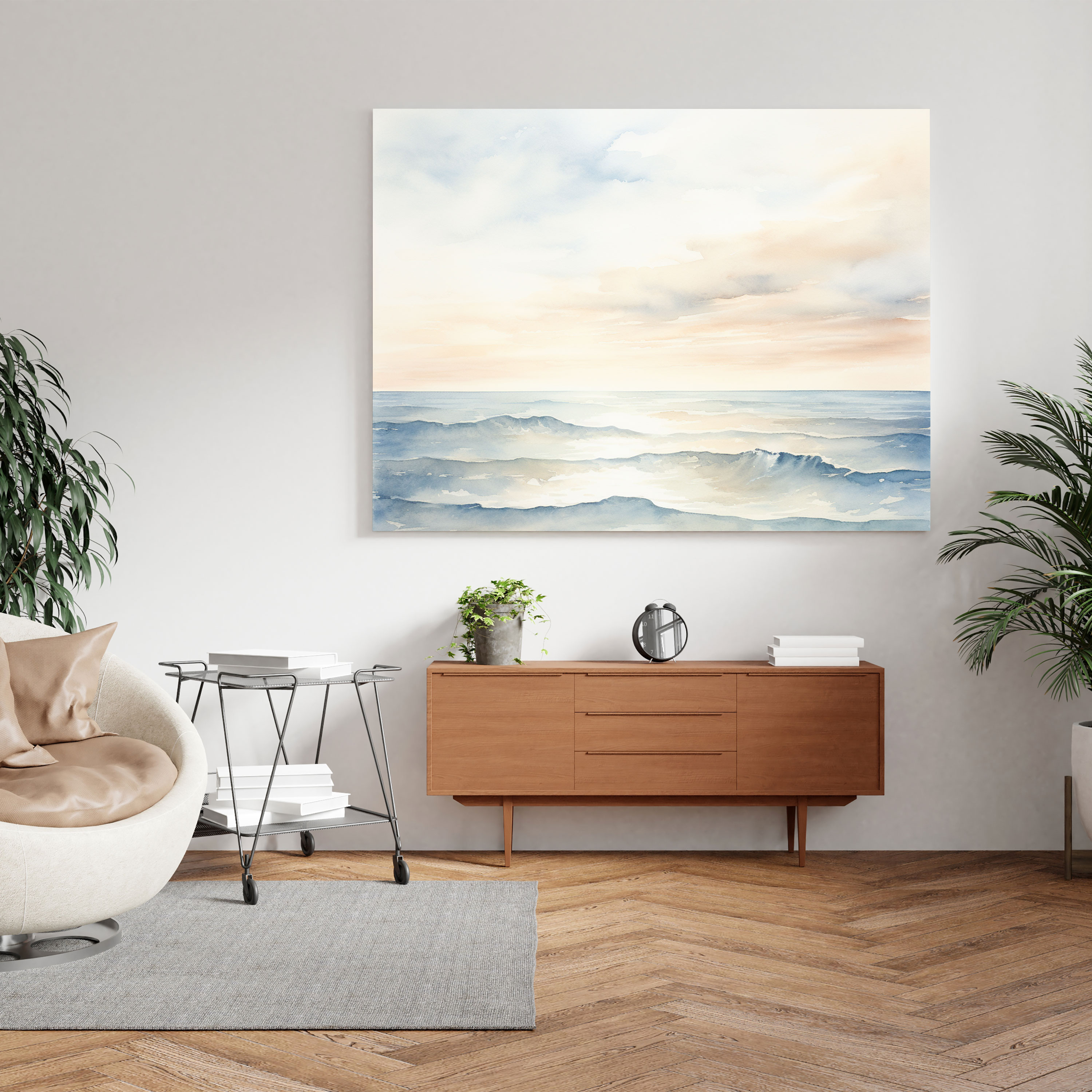 Neutral Seascape Canvas Print - Neutral, Canvas Wall Art, Seascape, Wall Decoration