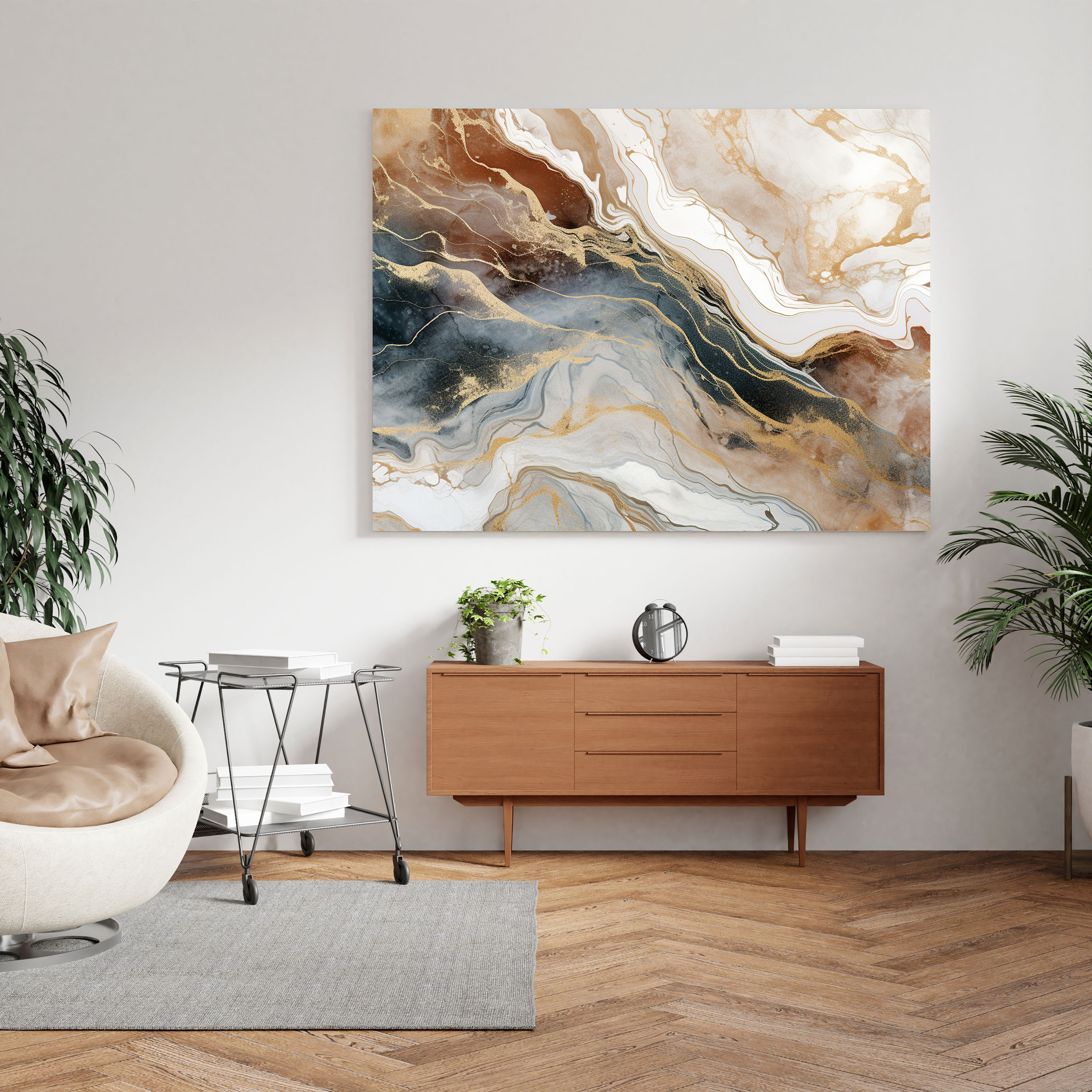 Neutral Marble Canvas Print - Neutral, Wall Art, Abstract Marble Pattern, Canvas Print