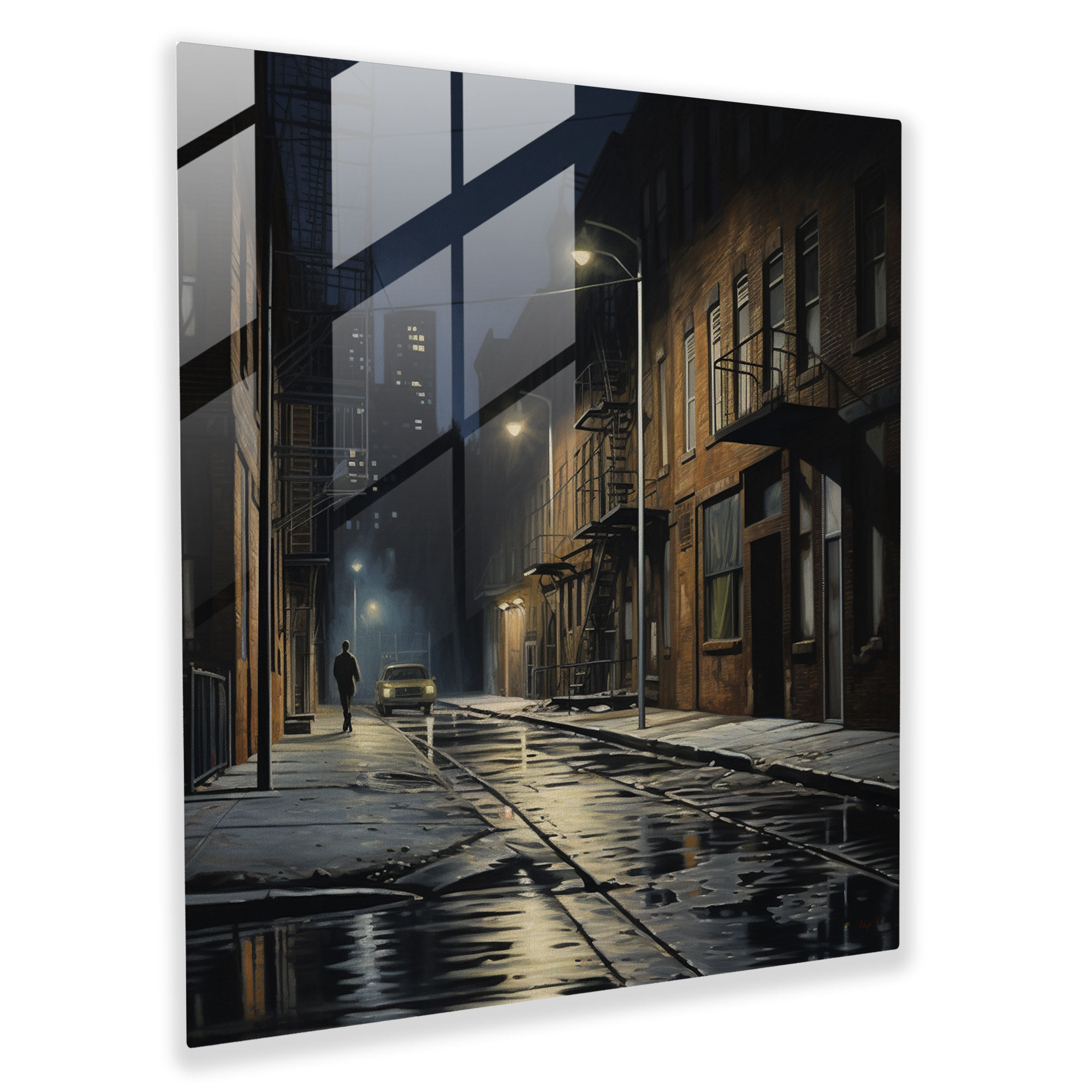 Nighthawks Cam Tablo - Huzur Cam Sanat Cam Tablo