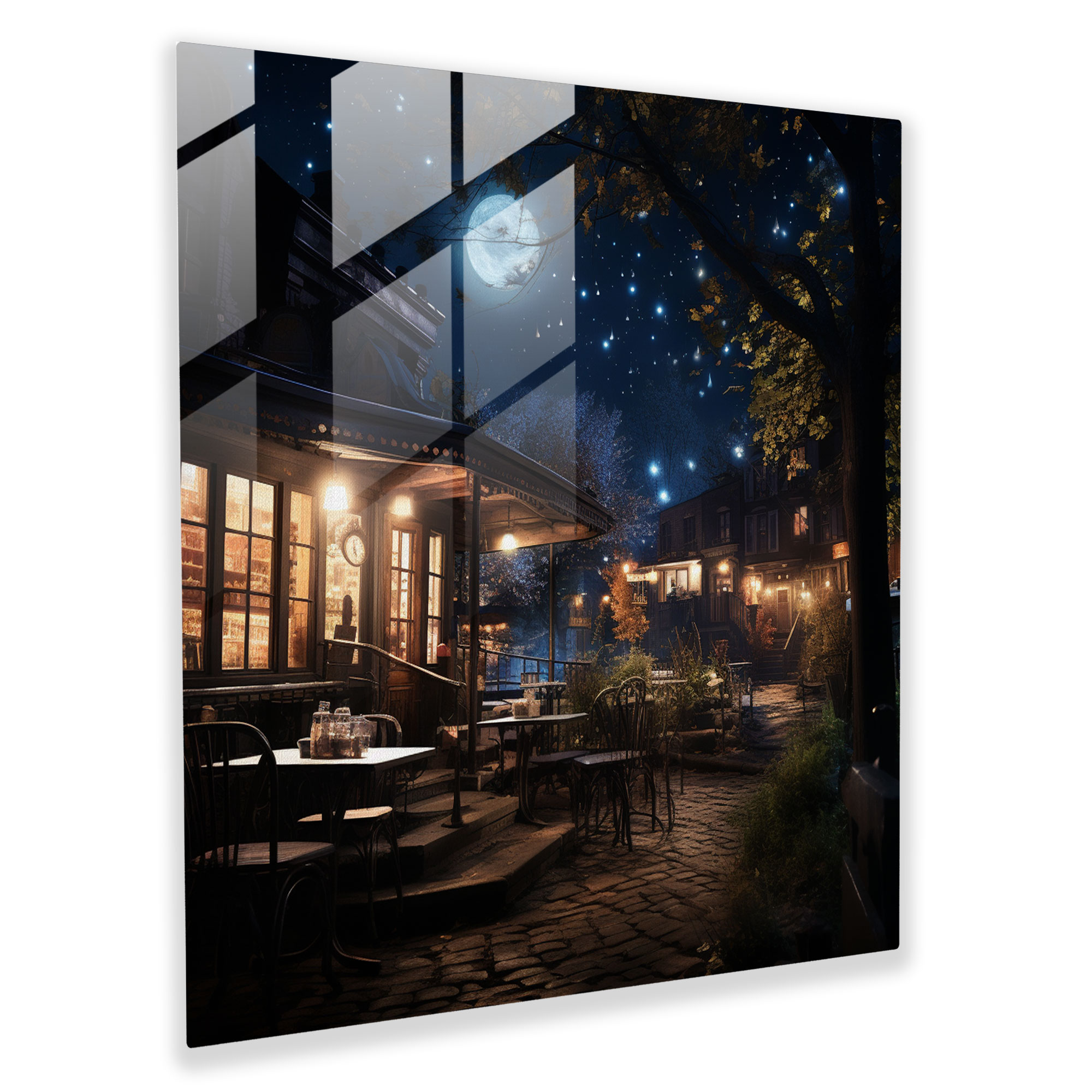 Nighthawks Ev Dekorasyonu - Gece Kartalları Kanvas Tablo Şehir Manzaralı Ev Dekorasyonu