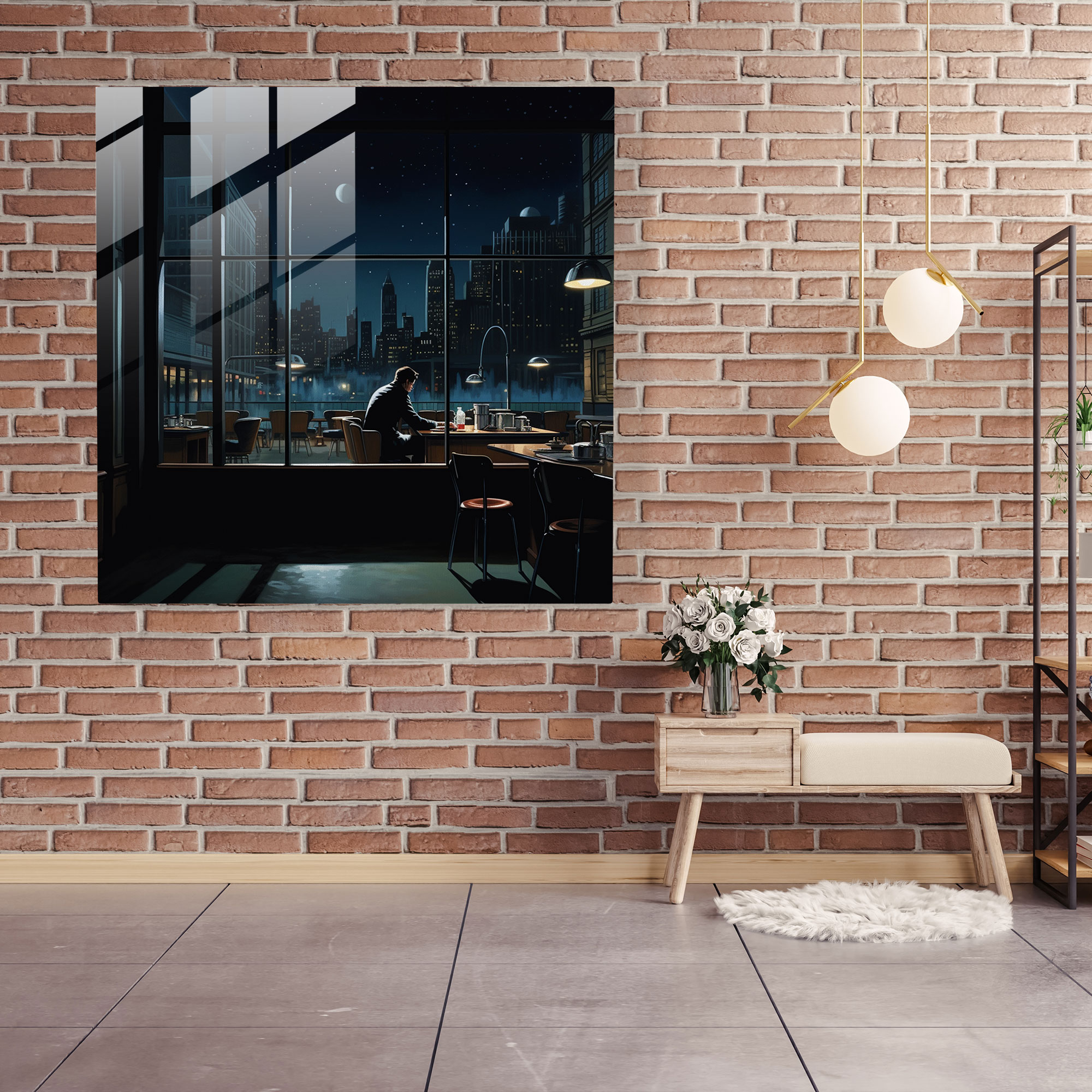 Nighthawks Home Decoration - Nighthawks, Modern Art, Nocturnal Contemplation, Nighthawks