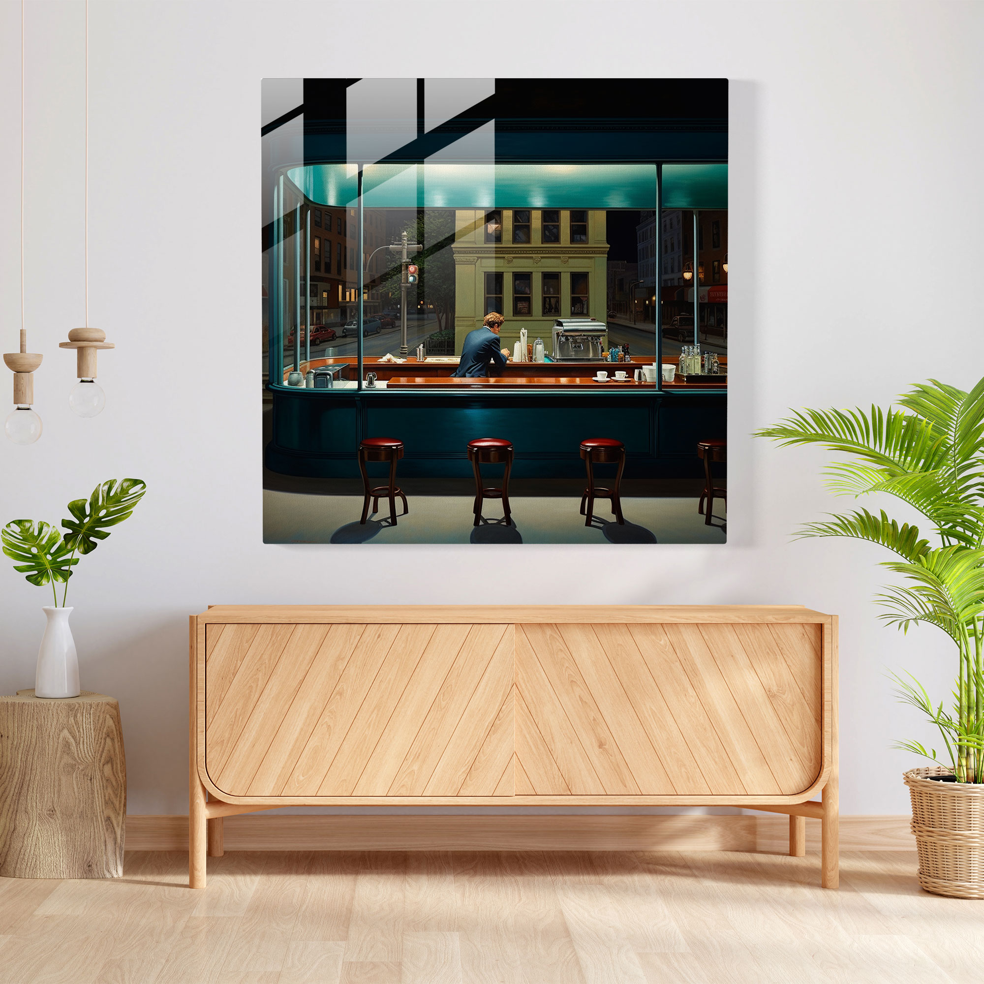 Nighthawks Cam Sanat - Duvar Dekorasyonu Ev Dekorasyonu