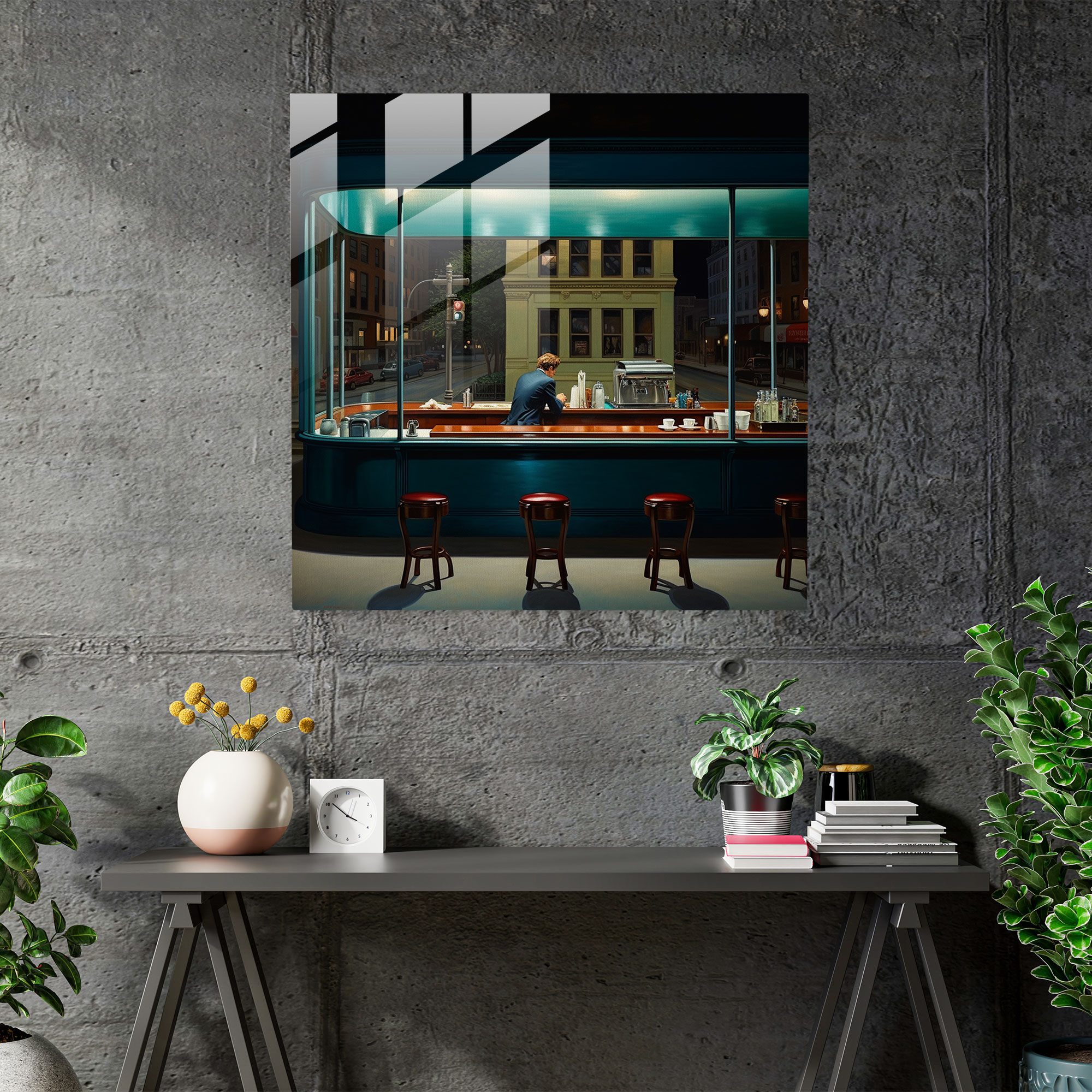 Nighthawks Cam Sanat - Duvar Dekorasyonu Ev Dekorasyonu