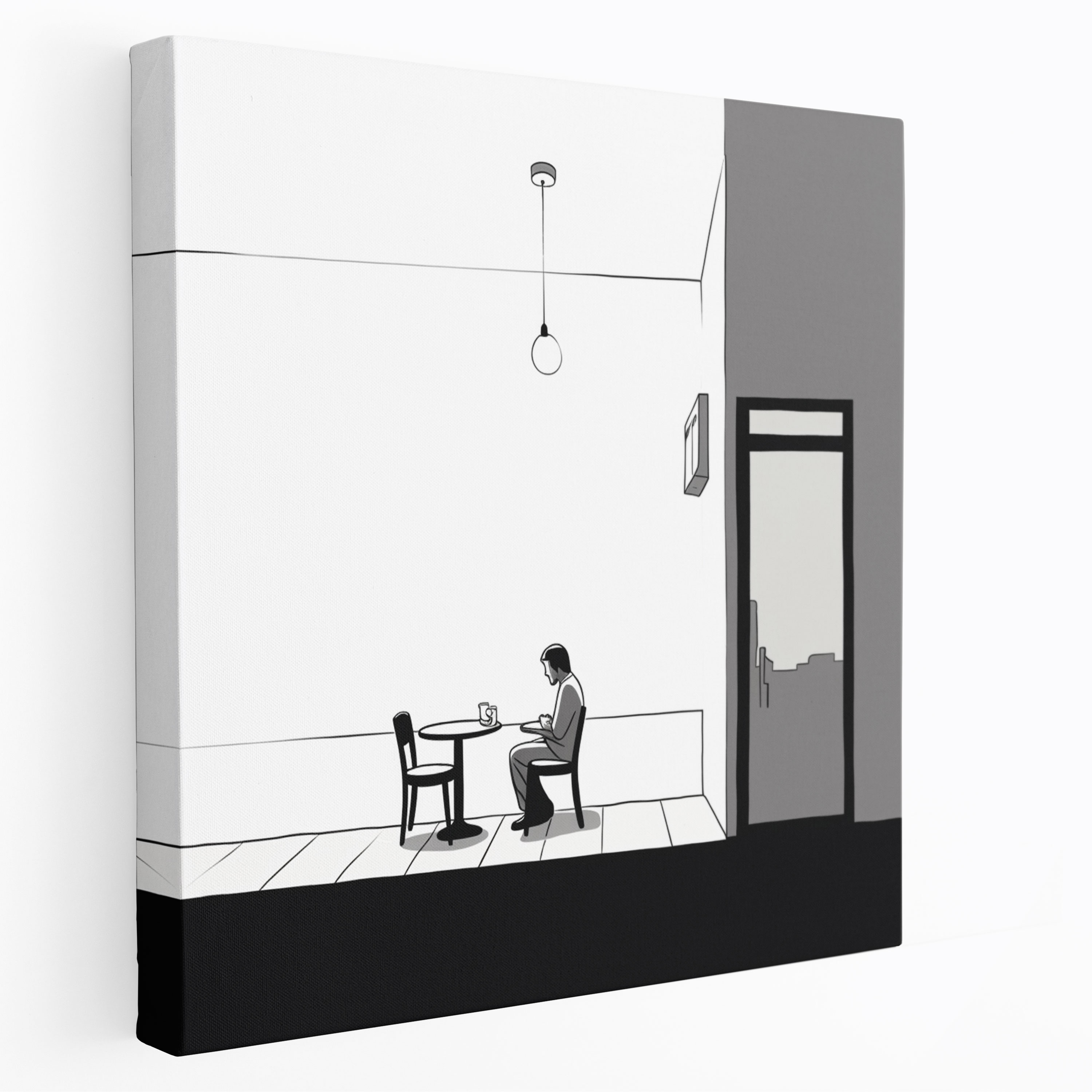 Nighthawks Wall Decoration - Nighthawks, Canvas, Wall Art, Solitary Figure