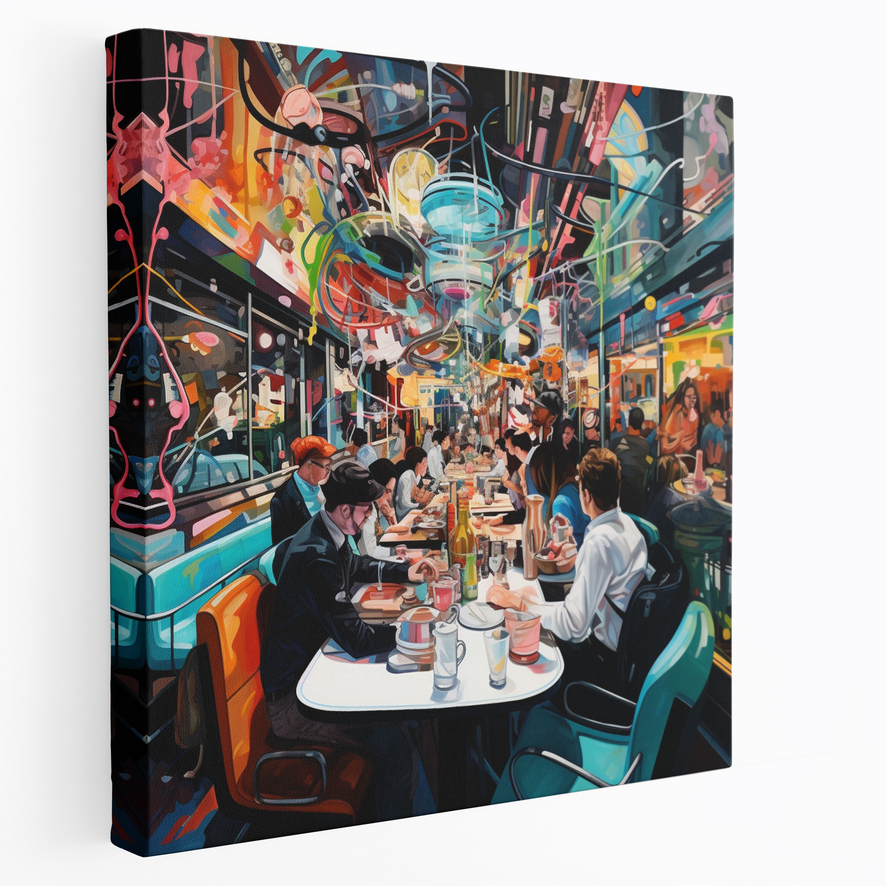 Nighthawks Canvas Print - Nighthawks, Nighthawks, Modern, Abstract Painting