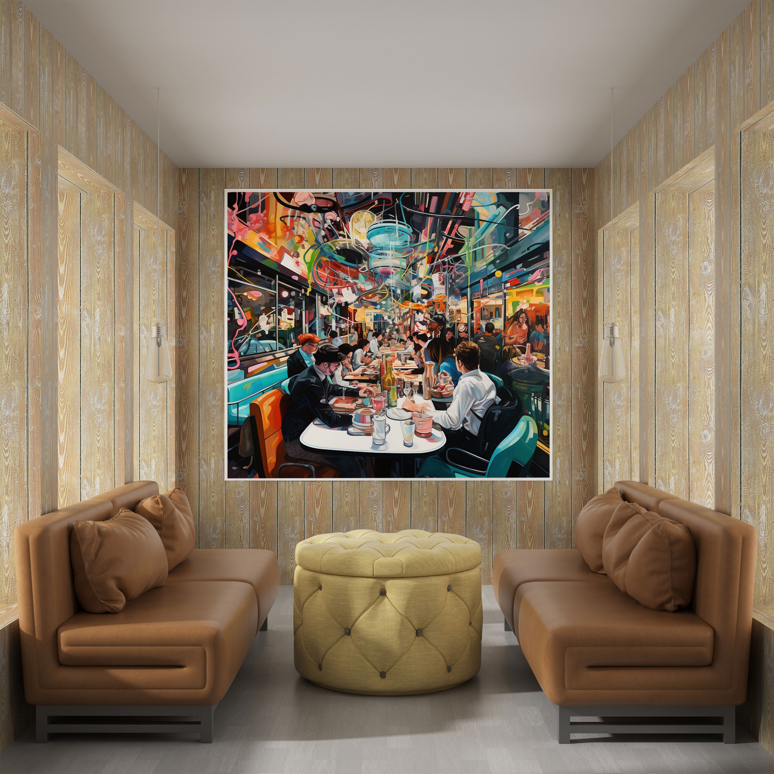 Nighthawks Canvas Print - Nighthawks, Nighthawks, Modern, Abstract Painting