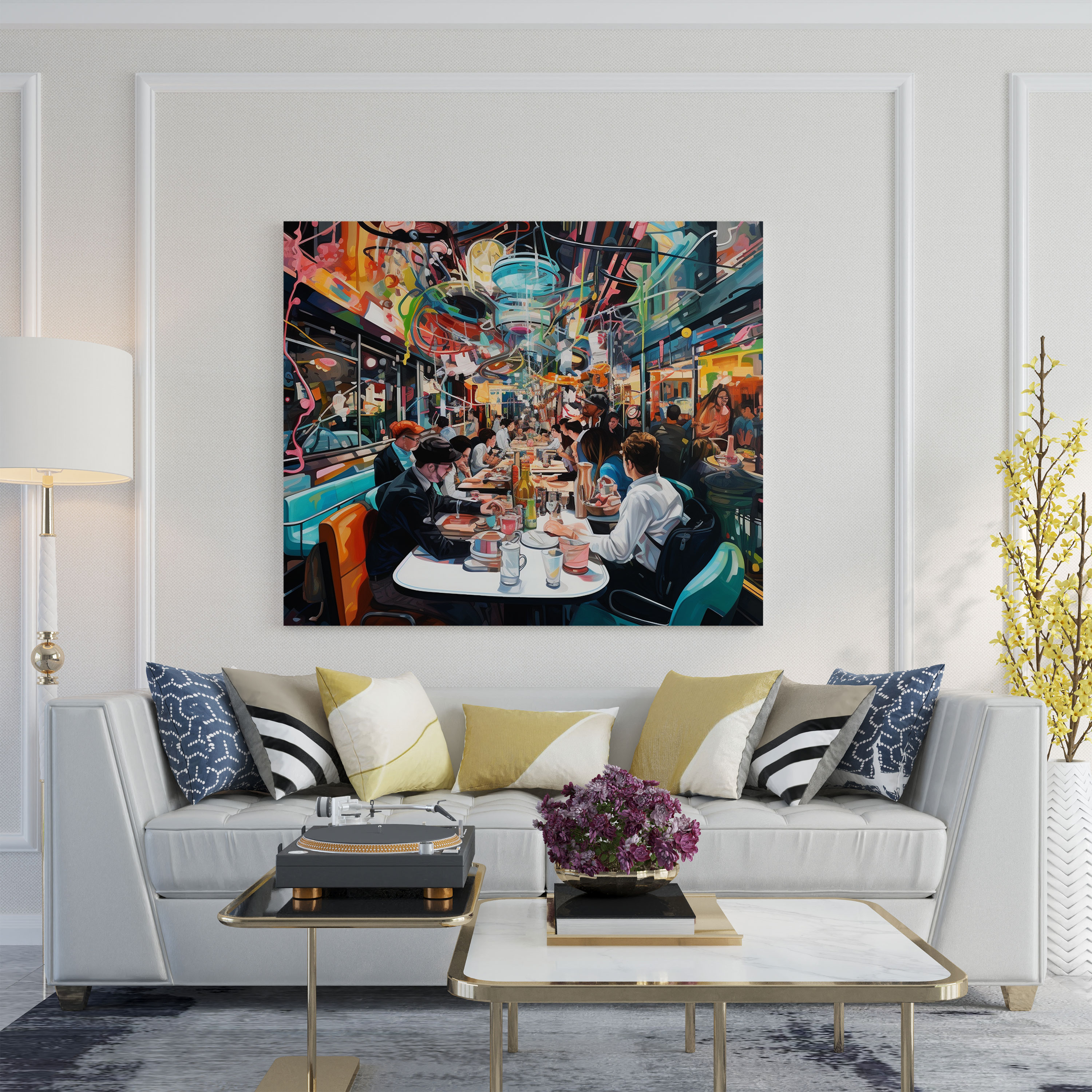 Nighthawks Canvas Print - Nighthawks, Nighthawks, Modern, Abstract Painting