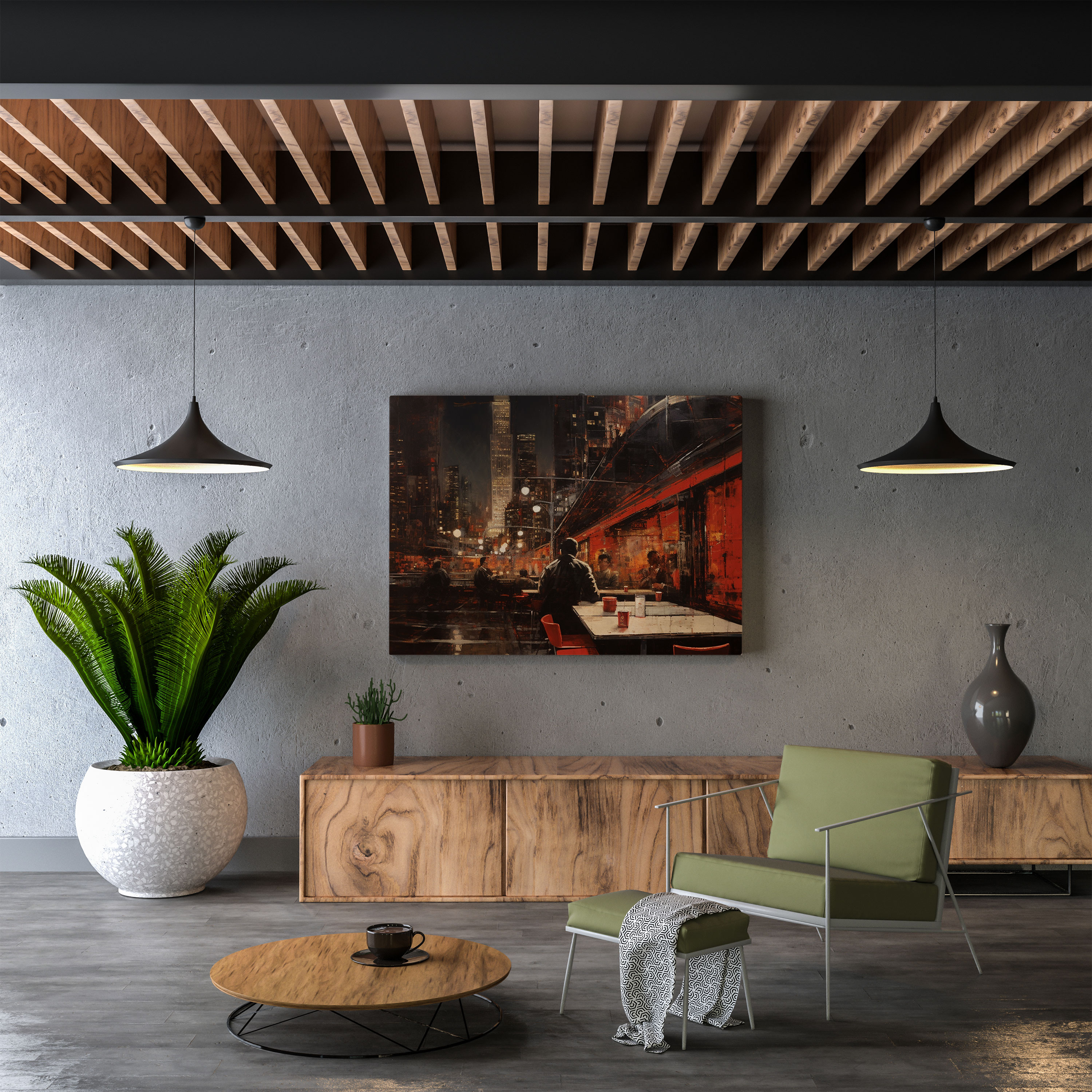 Nighthawks Wall Decoration - Nighthawks, Canvas Wall Art, Canvas, Nighthawks