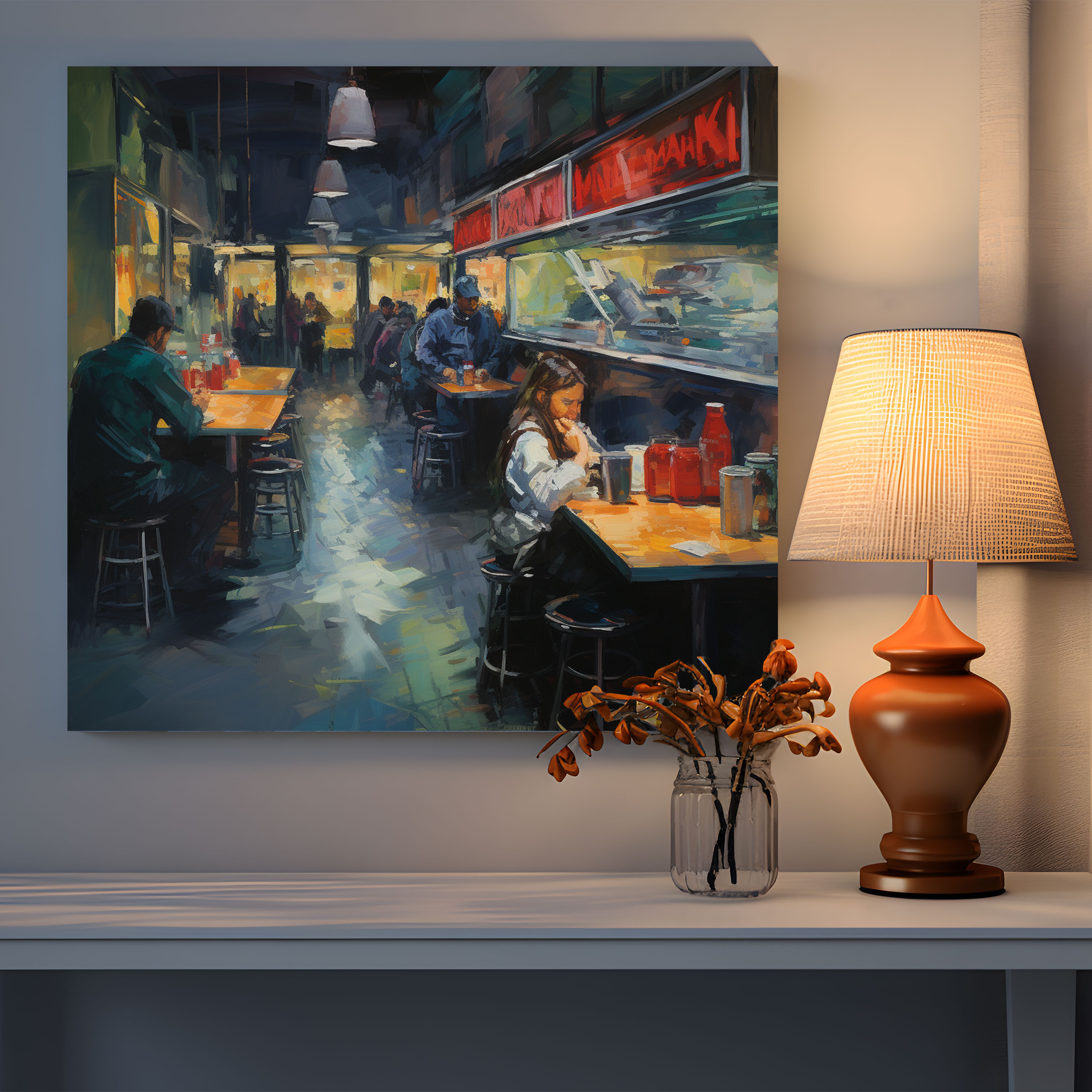 Nighthawks Wall Decoration - Nighthawks, Home Decoration, Canvas Wall Art, Wall Decoration