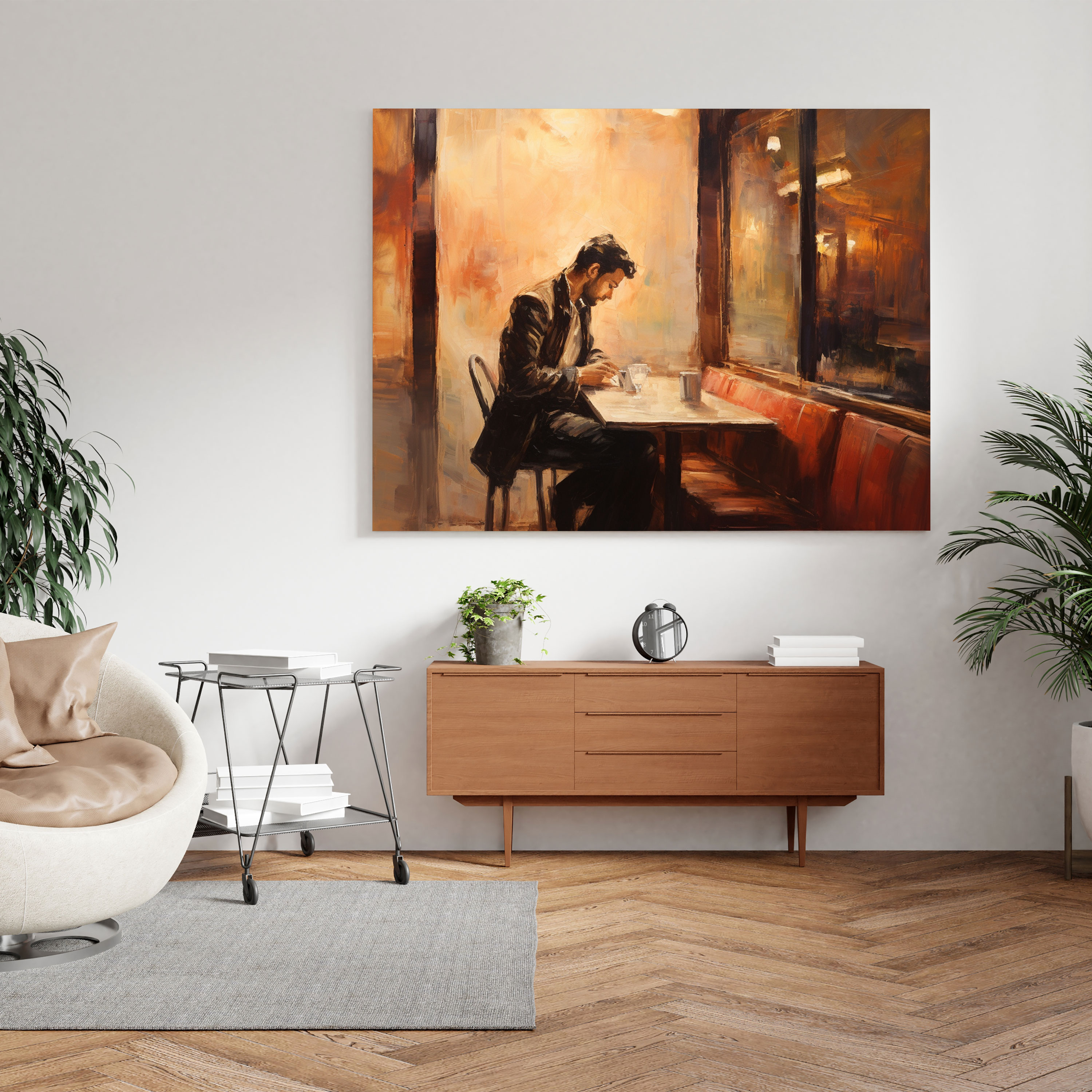 Nighthawks Impression Canvas Print - Nighthawks, Wall Art, Peaceful, Elegant Touch