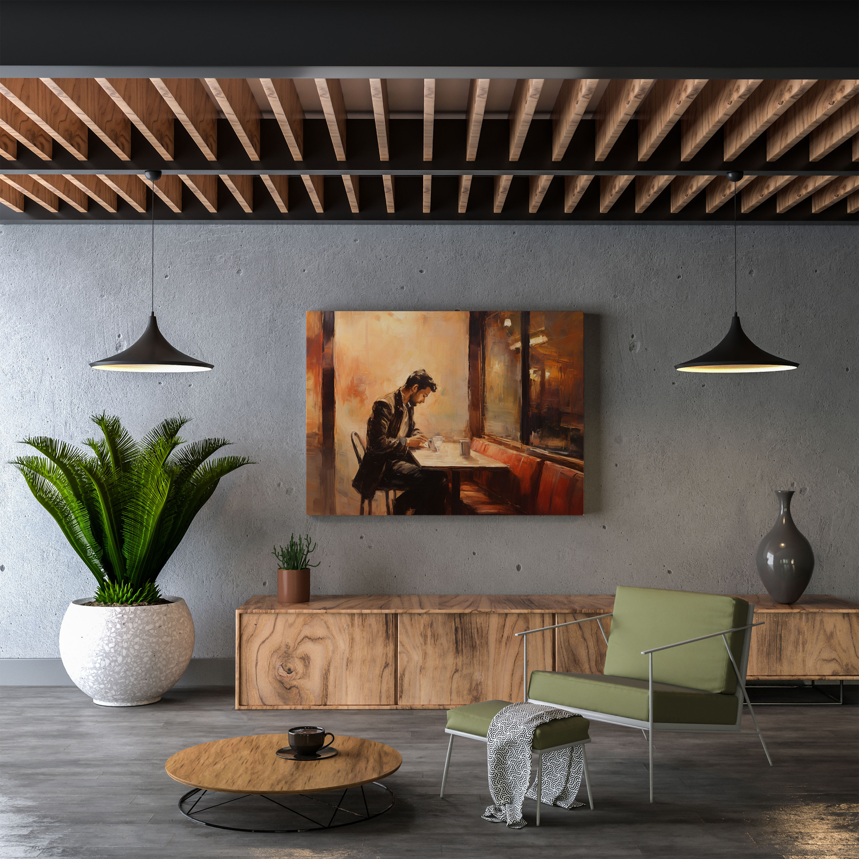 Nighthawks Impression Canvas Print - Nighthawks, Wall Art, Peaceful, Elegant Touch