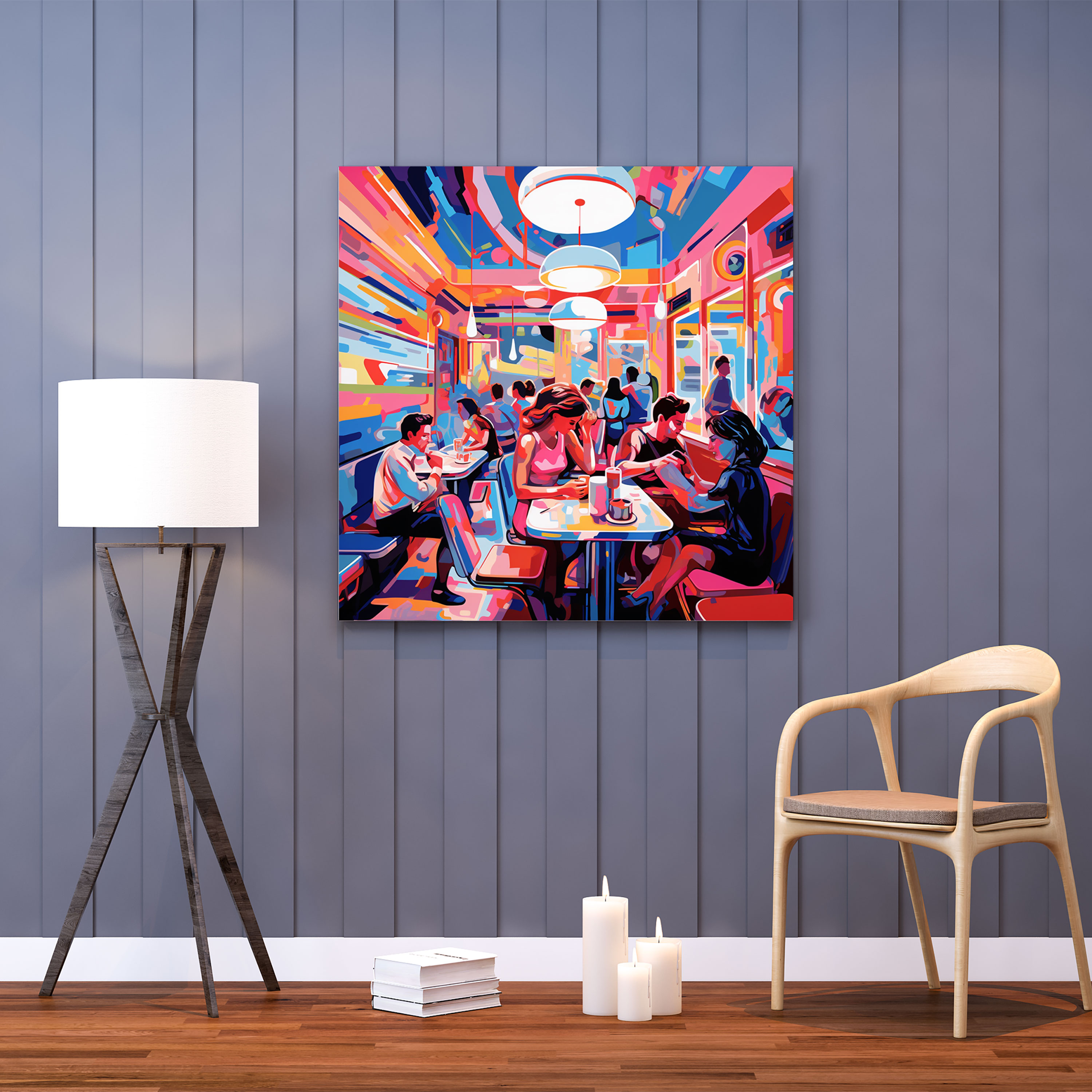Nighthawks Pop Art Canvas Print - Nighthawks, Wall Decoration, Canvas, Nighthawks