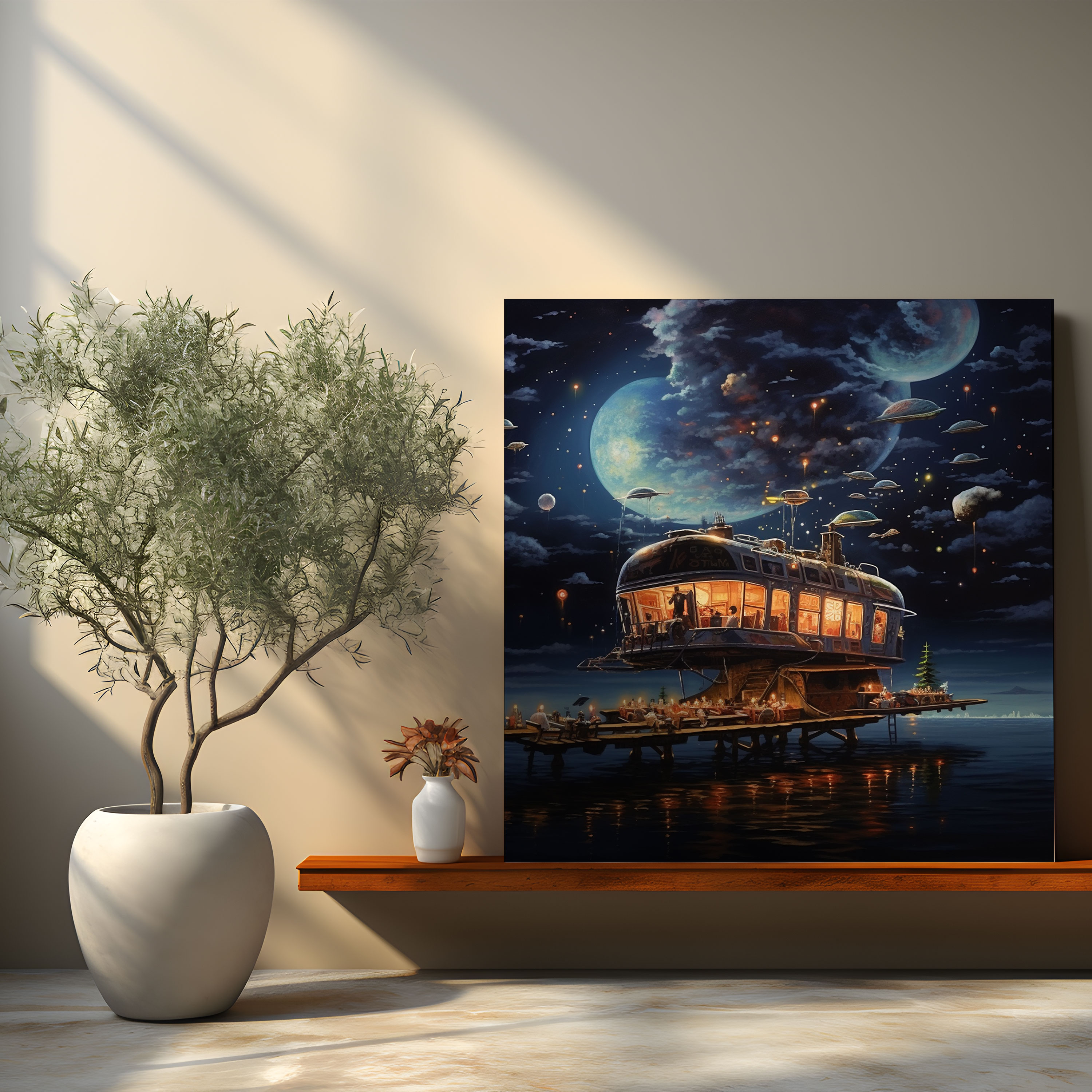 Nighthawks Surreal Canvas Print - Nighthawks, Wonder, Canvas Wall Art, Canvas Print