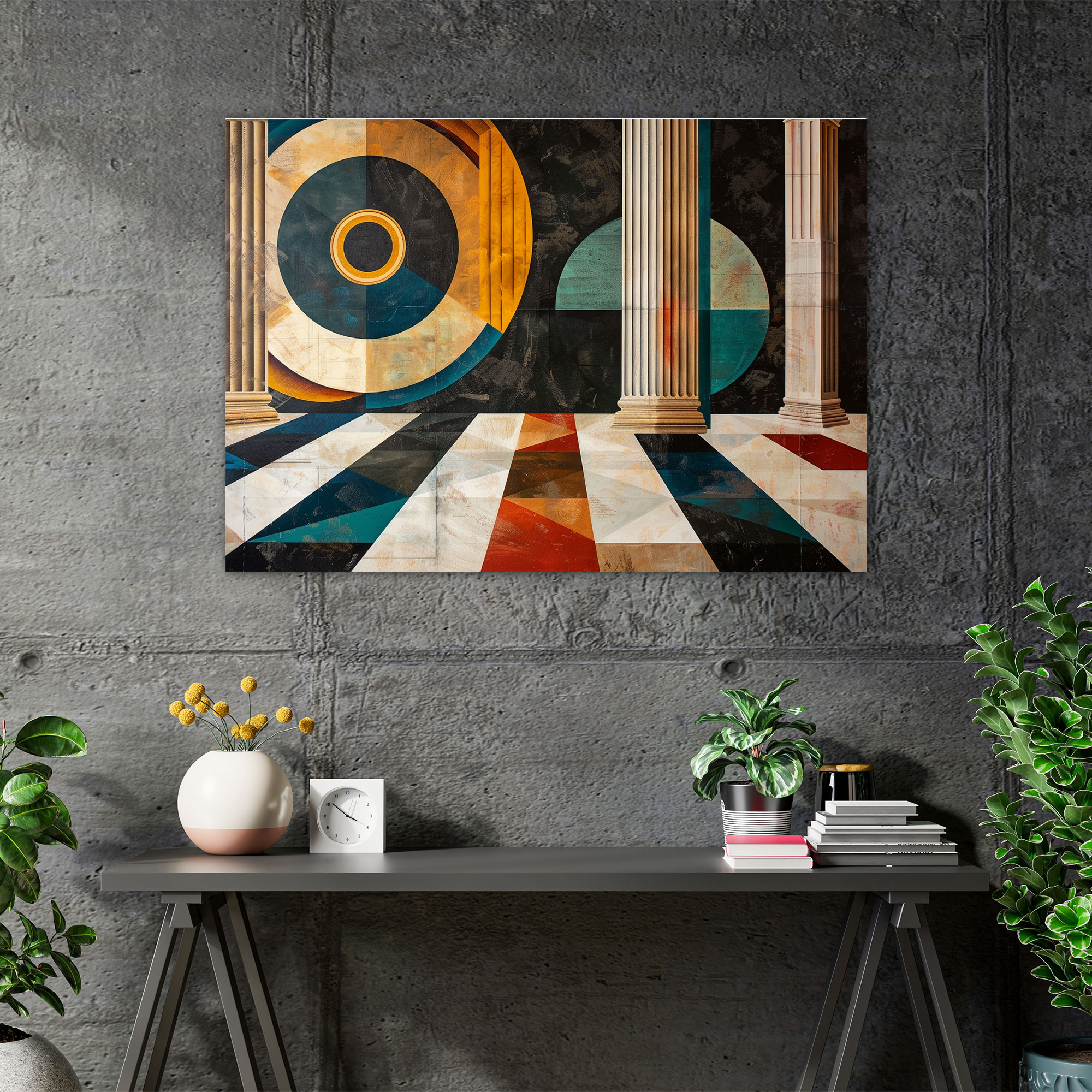 Neoclassicism Geometric Patterns Canvas Print - Neoclassicism, Wall Decoration, Canvas Wall Art, Canvas