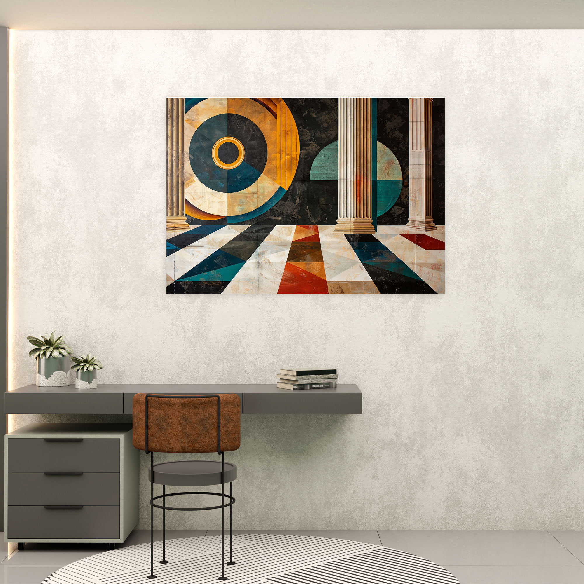 Neoclassicism Geometric Patterns Canvas Print - Neoclassicism, Wall Decoration, Canvas Wall Art, Canvas