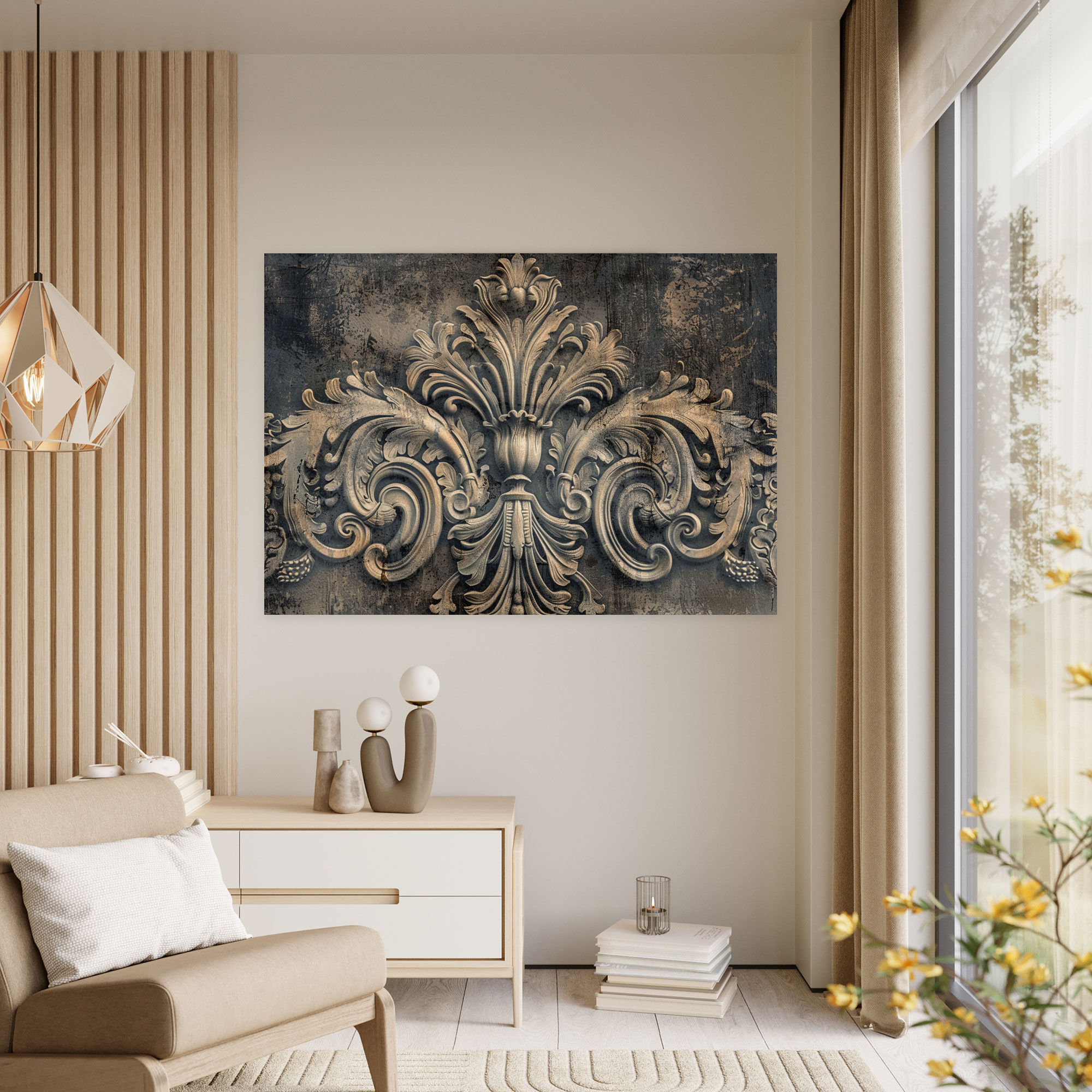 Neoclassicism Rococo Motifs Canvas Print - Neoclassicism, Neoclassicism, Wall Decoration, Canvas Wall Art