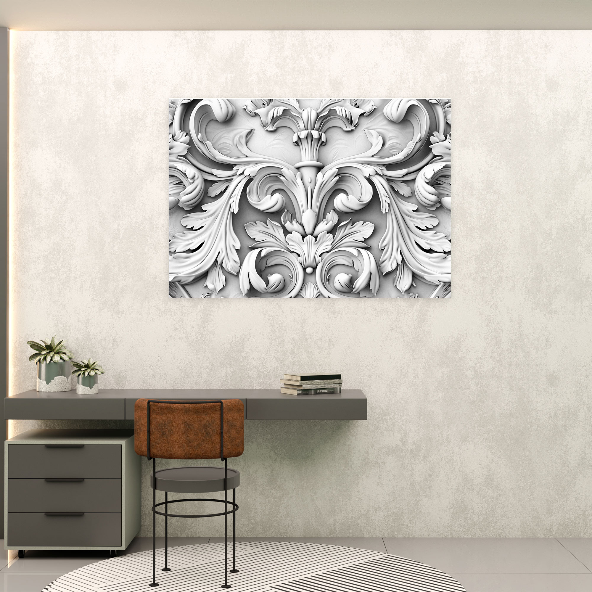 Neoclassicism Foliage Wall Decoration - Neoclassicism, Home Decoration, Canvas, Canvas Wall Art