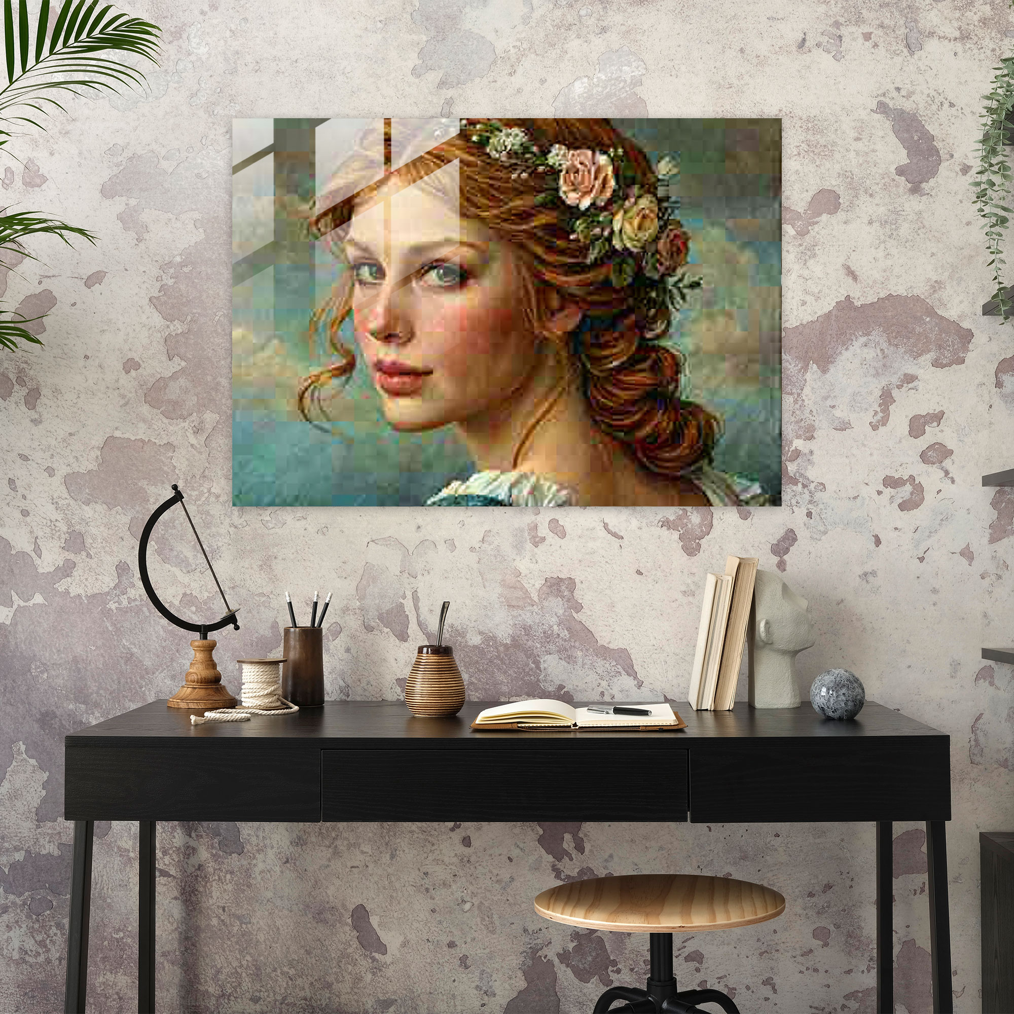Neoklasik Ev Dekorasyonu - Neoklasizm Cam Tablo Modern Sanat