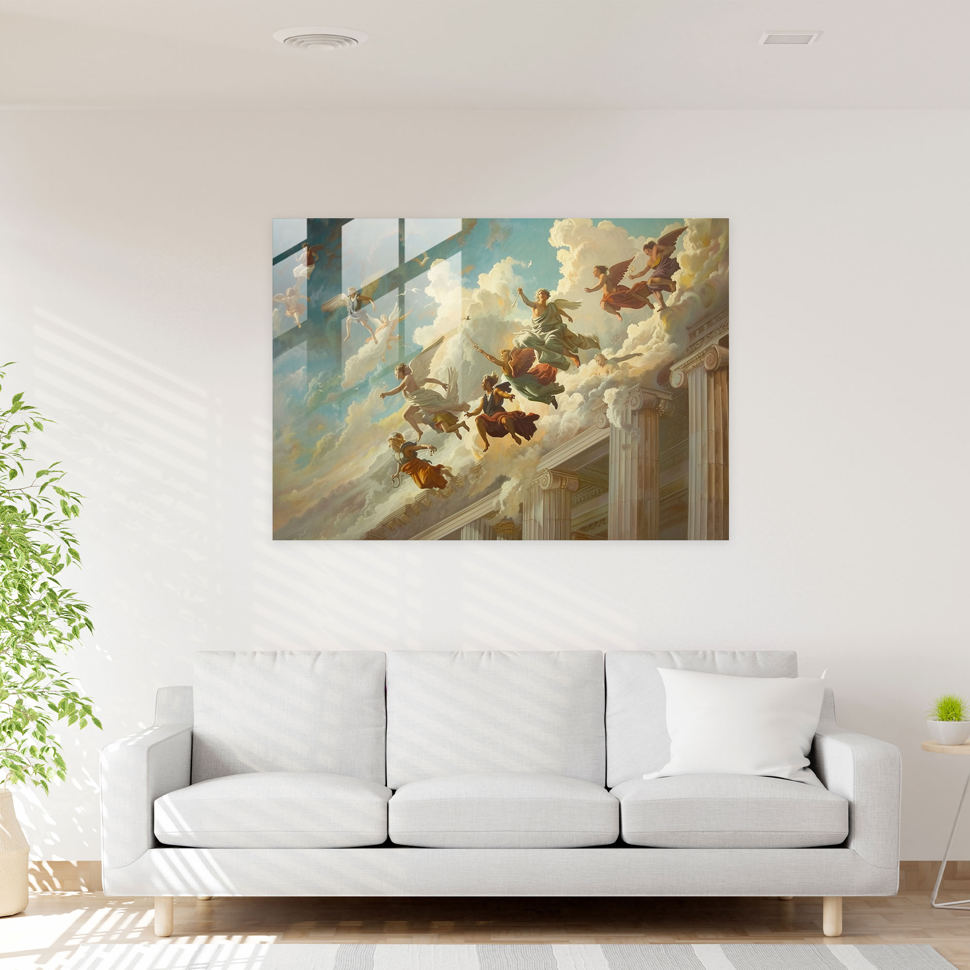 Neoklasik Modern Sanat - Neoklasik Modern Sanat Ev Dekorasyonu Cam Tablo Sanatı