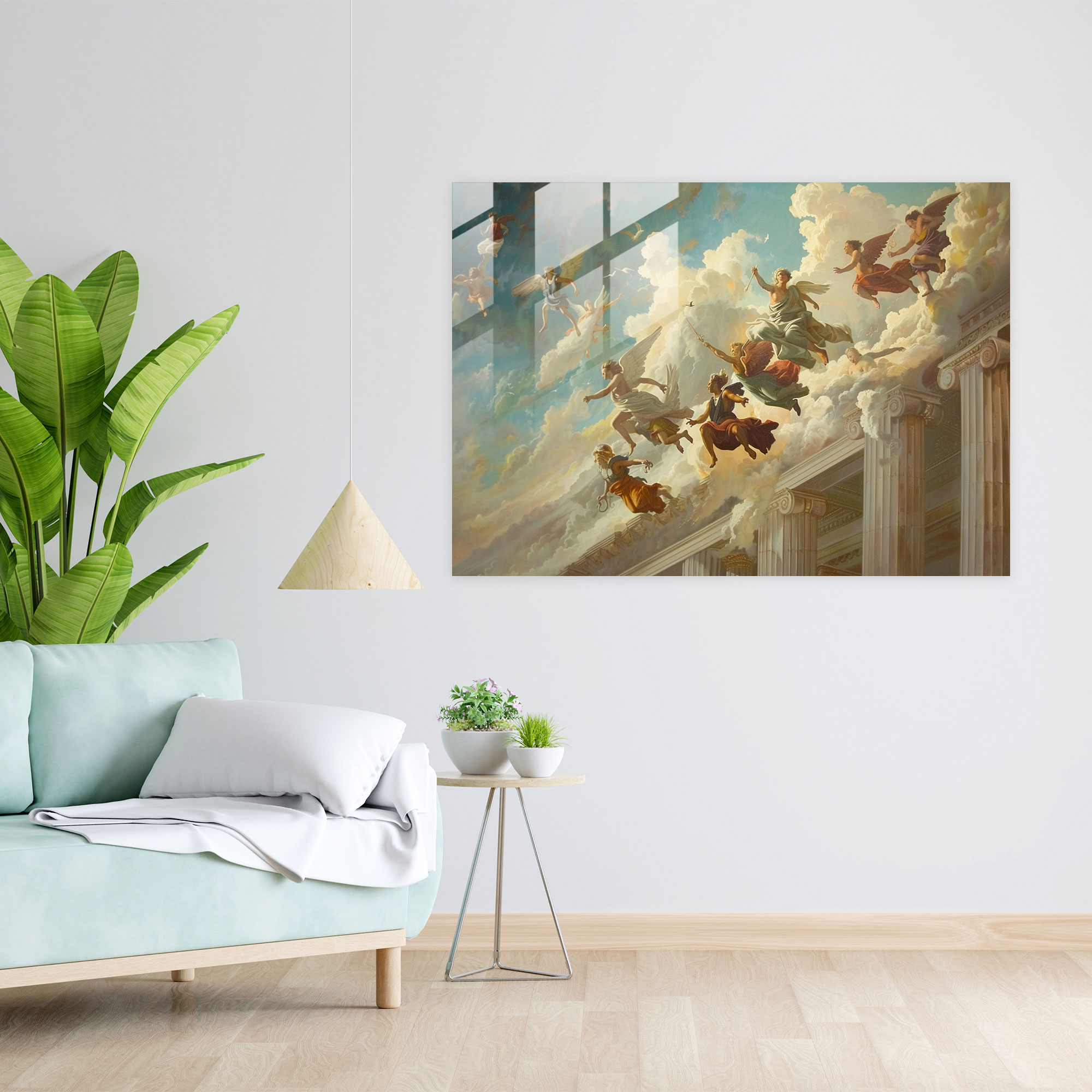 Neoklasik Modern Sanat - Neoklasik Modern Sanat Ev Dekorasyonu Cam Tablo Sanatı