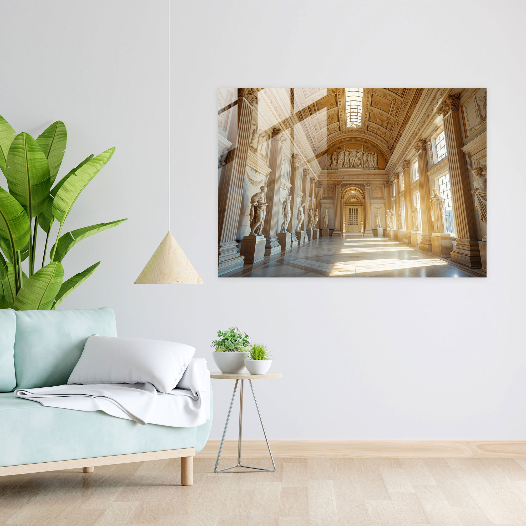 Neoklasik Cam Tablo - Modern Sanat Ev Dekorasyonu Cam Tablo