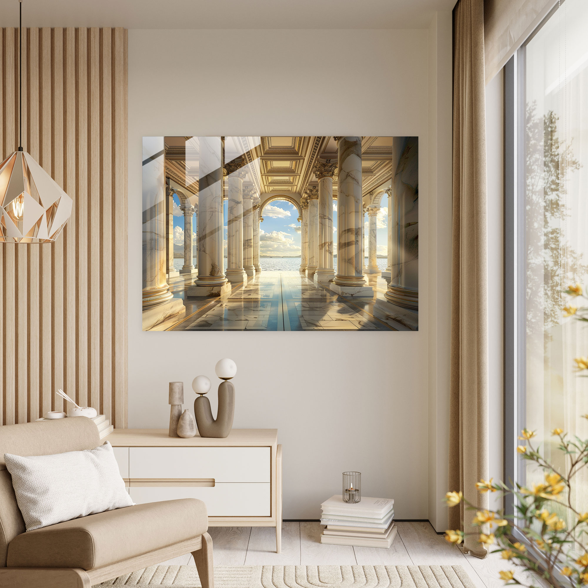 Neoklasik Duvar Dekorasyonu - Cam Tablo Sanatı Modern Sanat