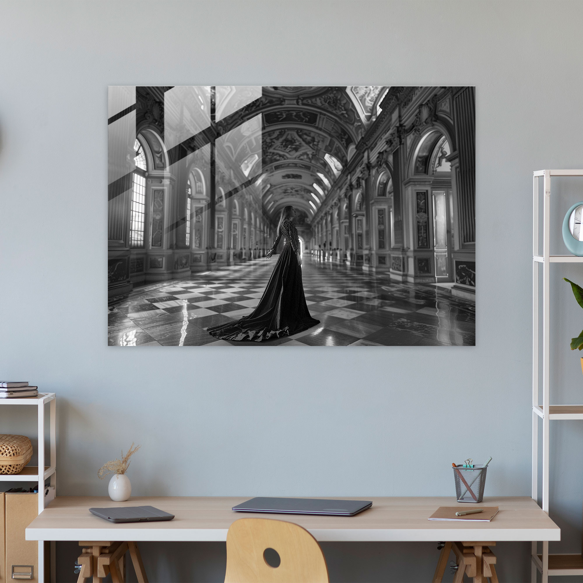 Neoklasik Duvar Süslemesi - Modern Sanat Cam Tablo