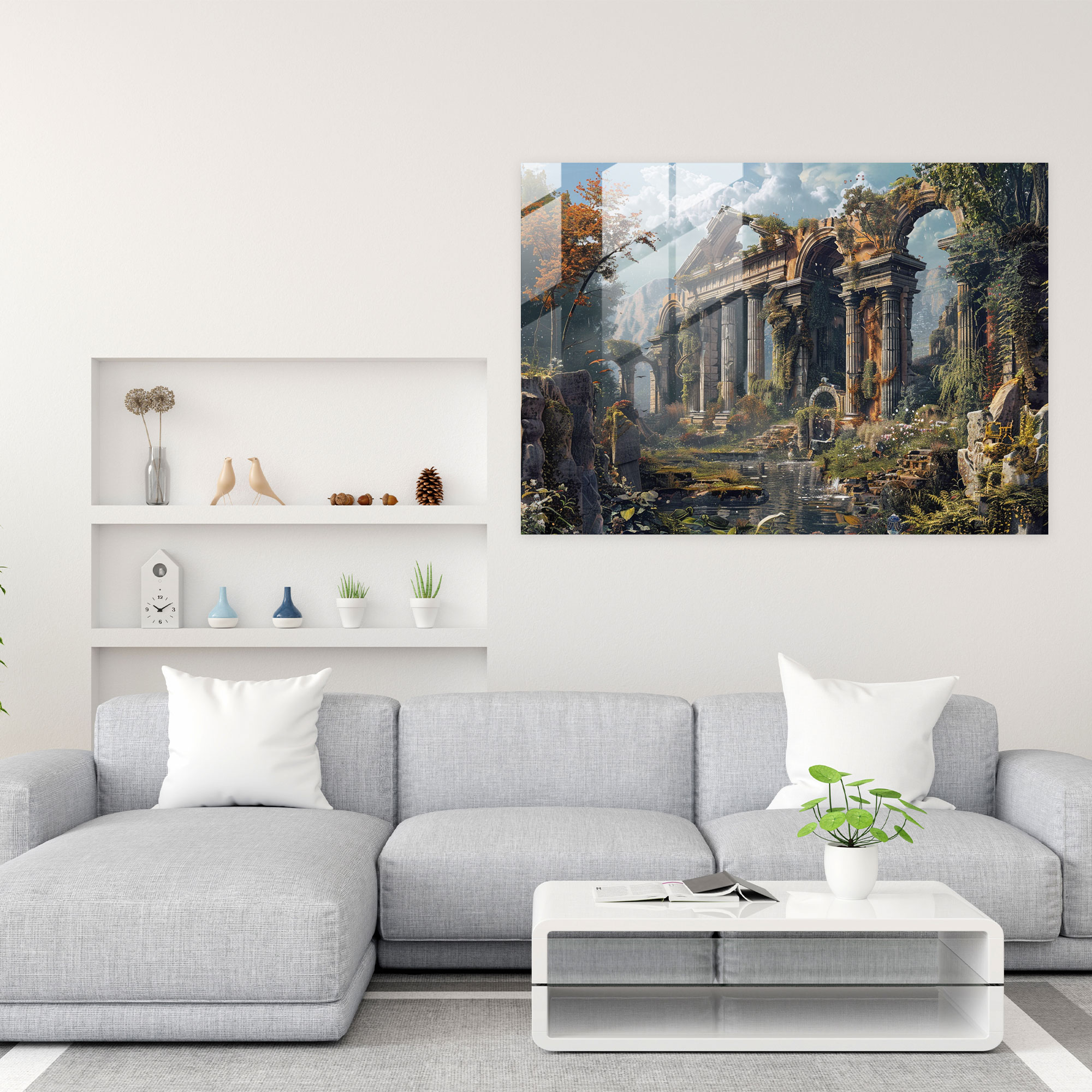 Neoklasik Modern Sanat - Neoklasizm Cam Tablo Sanatı Ev Dekorasyonu
