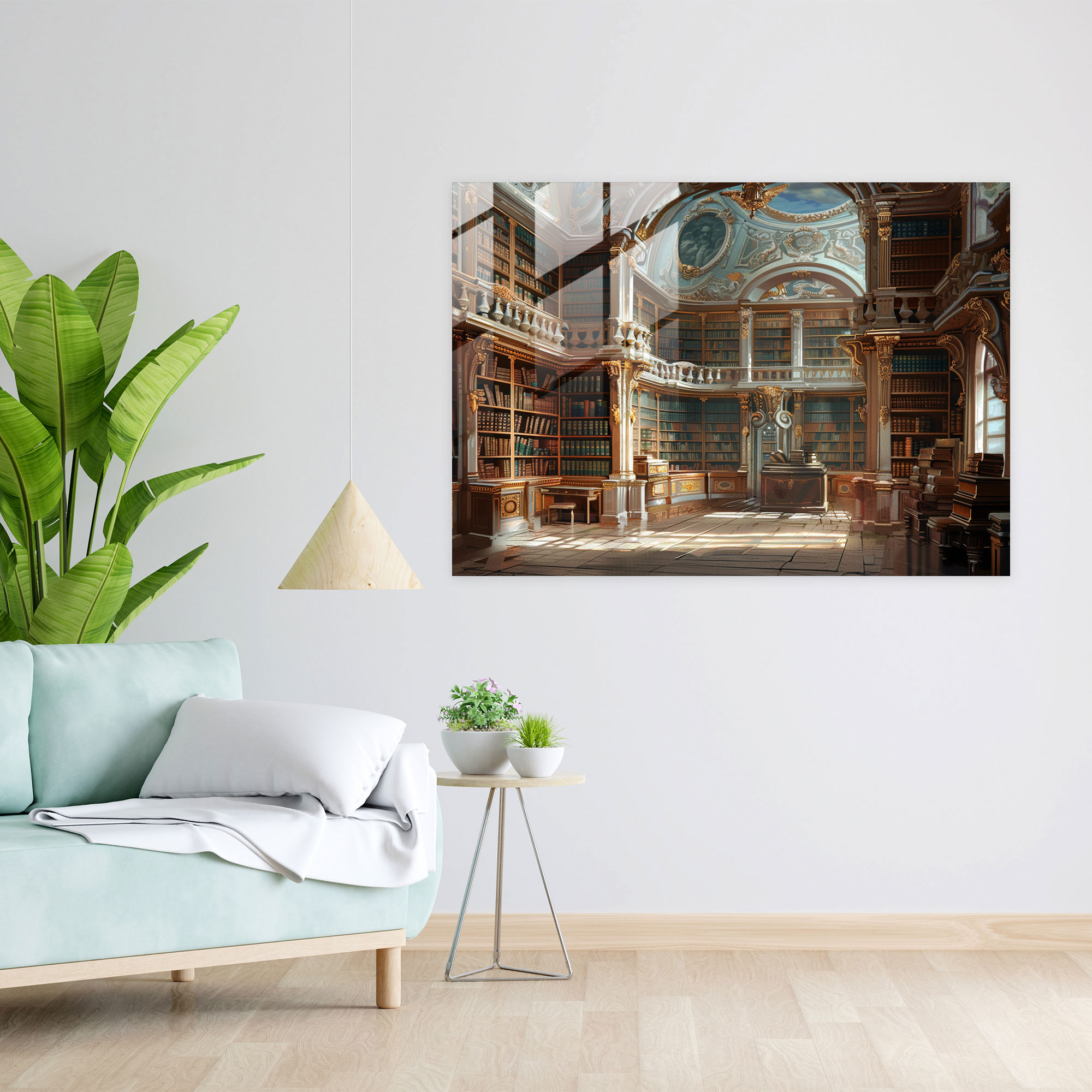Neoklasik Cam Tablo - Neoklasik Modern Sanat Cam Duvar Sanatı Ev Dekorasyonu