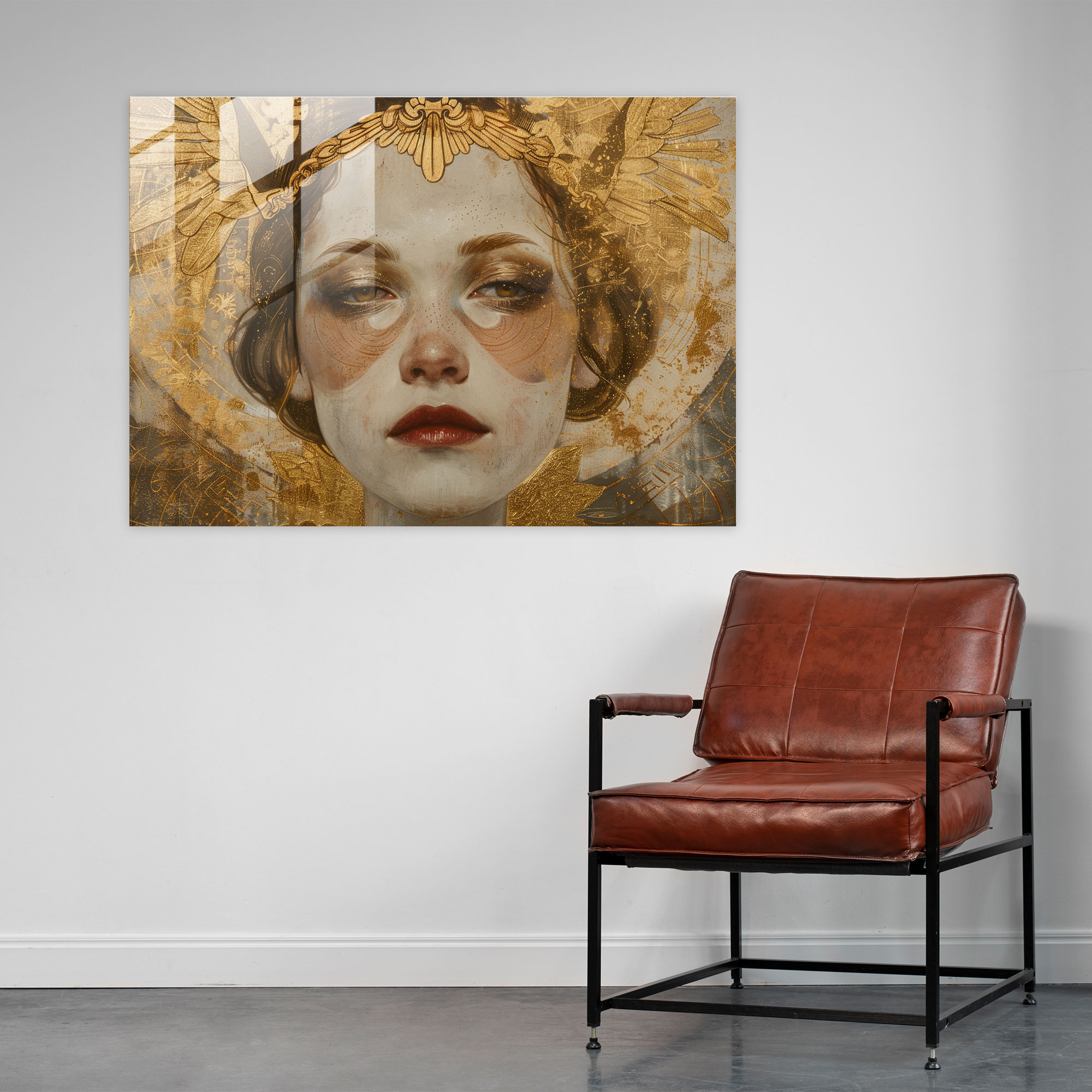 Neoklasik Ev Dekorasyonu Cam Tablo - Neoklasik Ev Dekorasyonu Modern Sanat