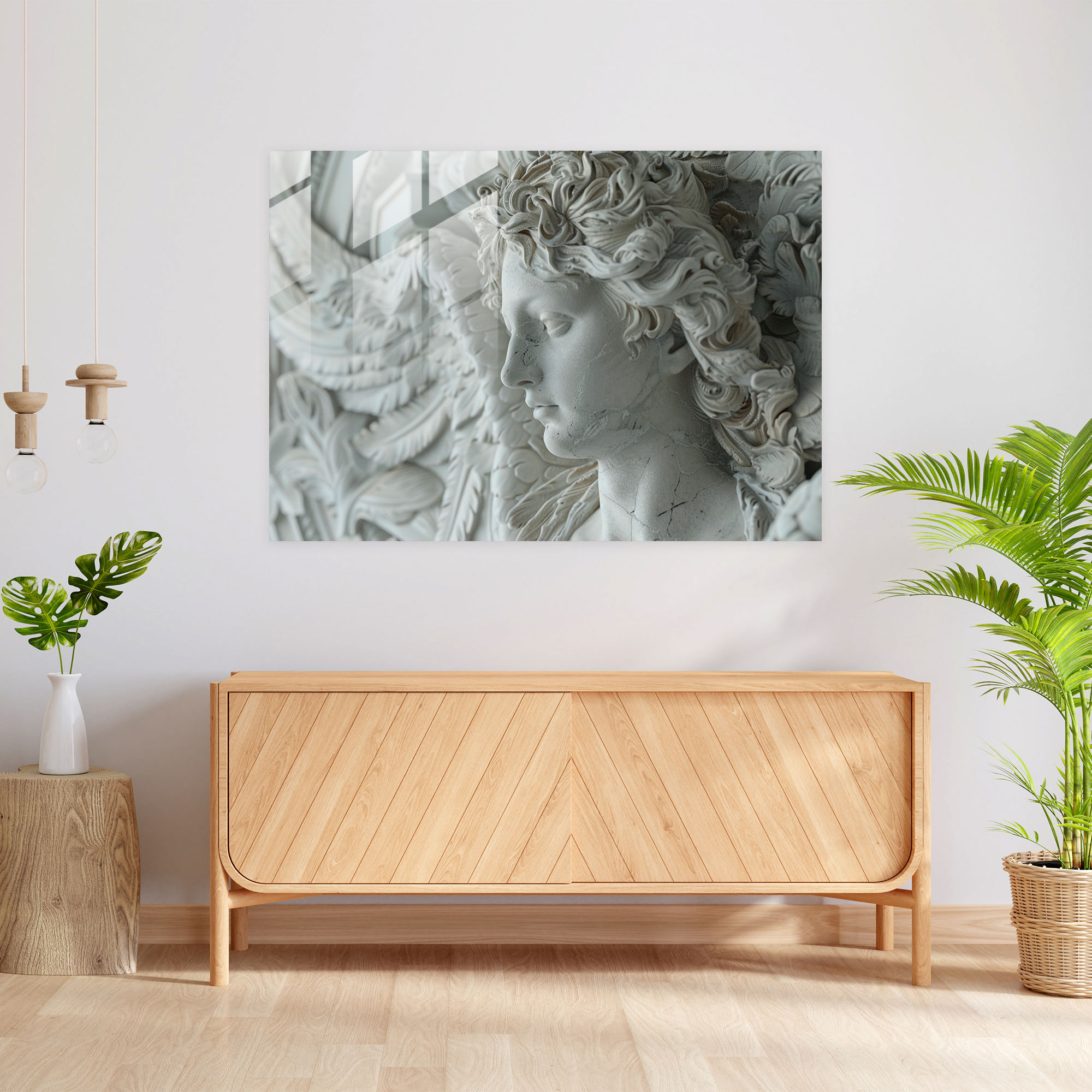 Neoklasik Modern Sanat Cam Tablosu - Neoklasizm Ev Dekorasyonu Duvar Dekorasyonu Cam Duvar Sanatı