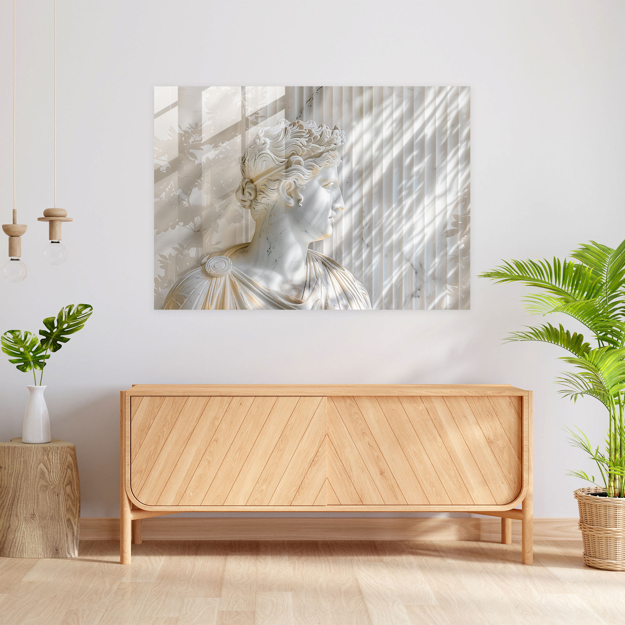Neoklasik Cam Tablo - Ev Dekorasyonu Modern Sanat Temalı