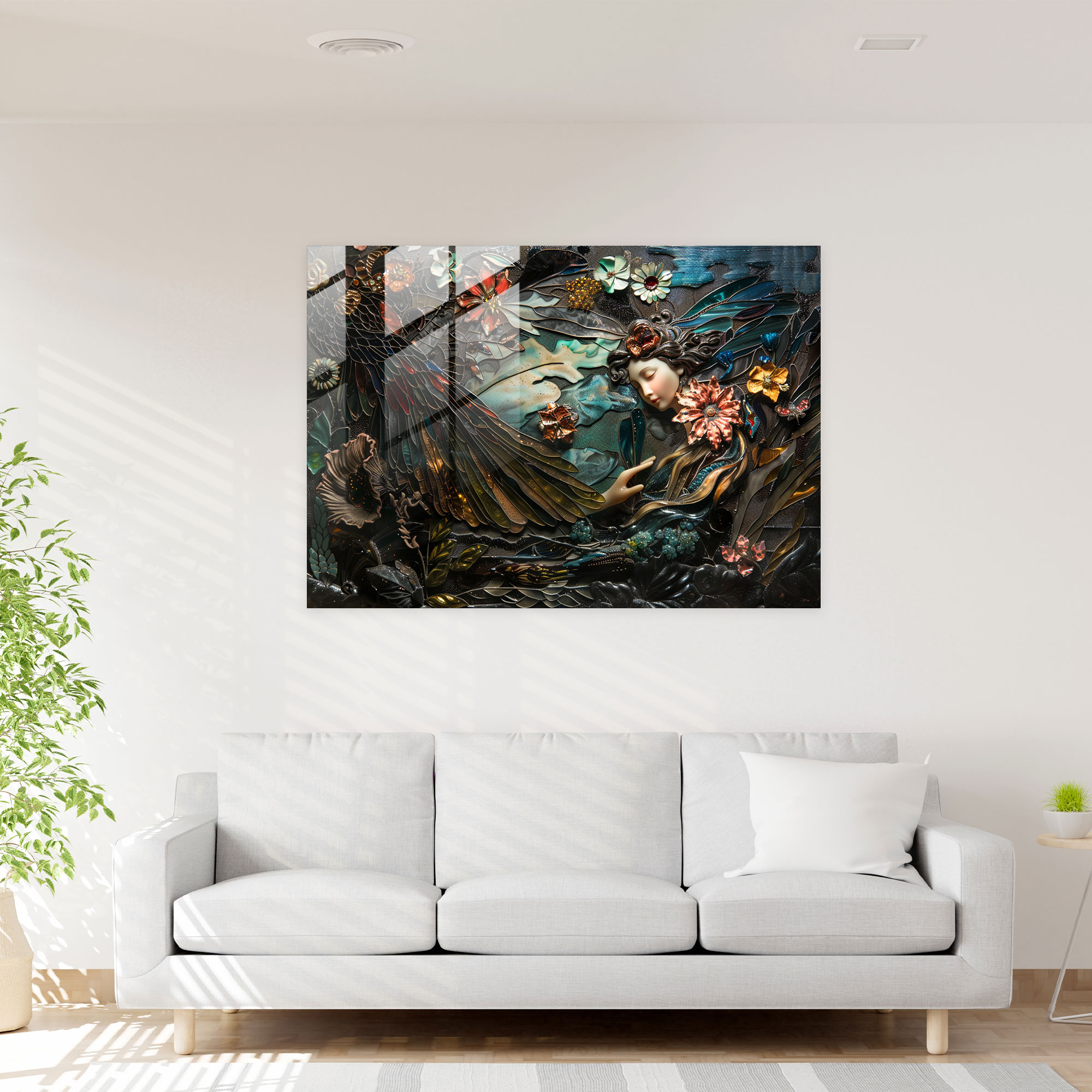 Neoklasik Cam Sanatı: Rönesans Etkisi - Neoklasik Modern Sanat Ev Dekorasyonu Cam Tablo