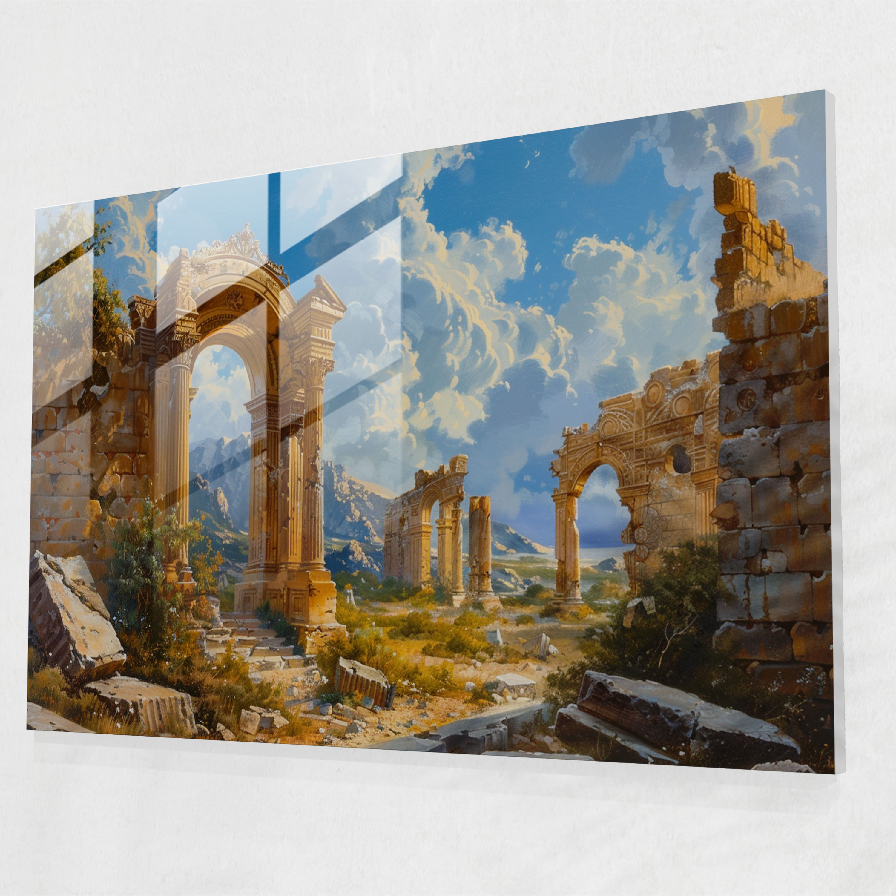 Neoklasik Modern Sanat: Antik Harabeler - Neoklasik Modern Sanat Cam Tablo
