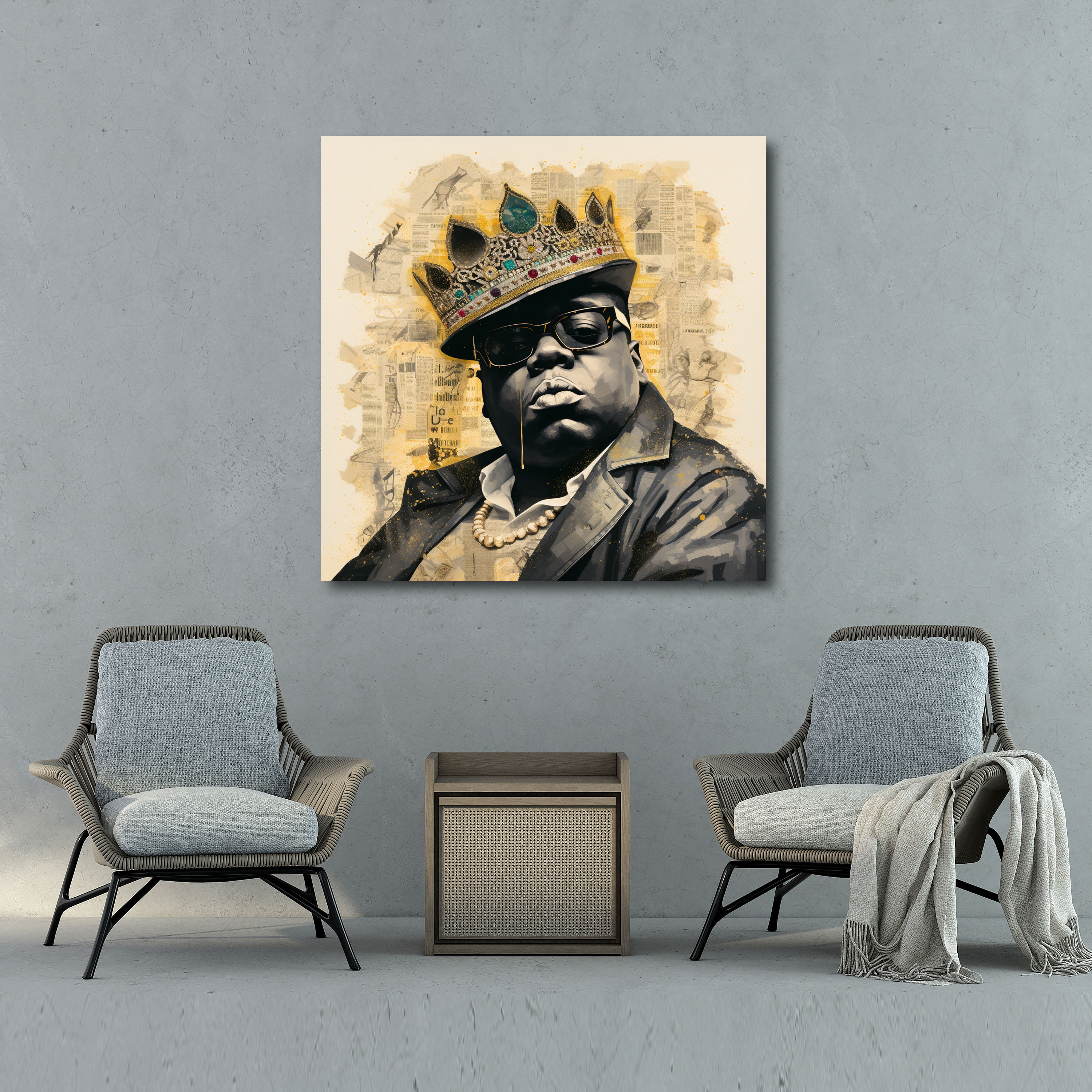Notorious Big Wall Decoration - Notorious Big, Notorious Big, Canvas Wall Art, Lyrics Artwork
