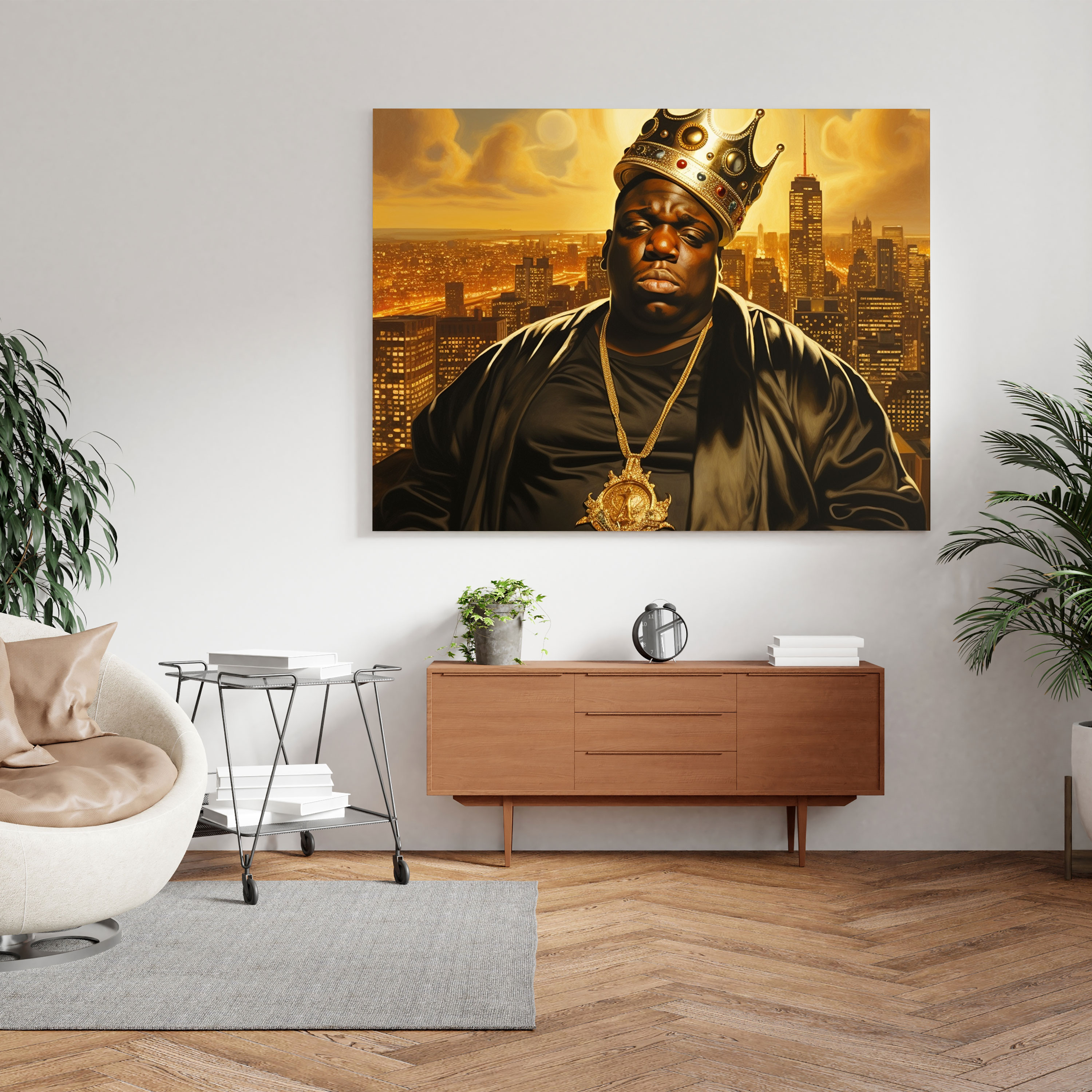Notorious Big Kanvas Tablo - Vintage Esintili Hip-Hop Duvar Dekorasyonu - Ev Dekorasyonu Hip-Hop Kanvas Duvar Sanatı