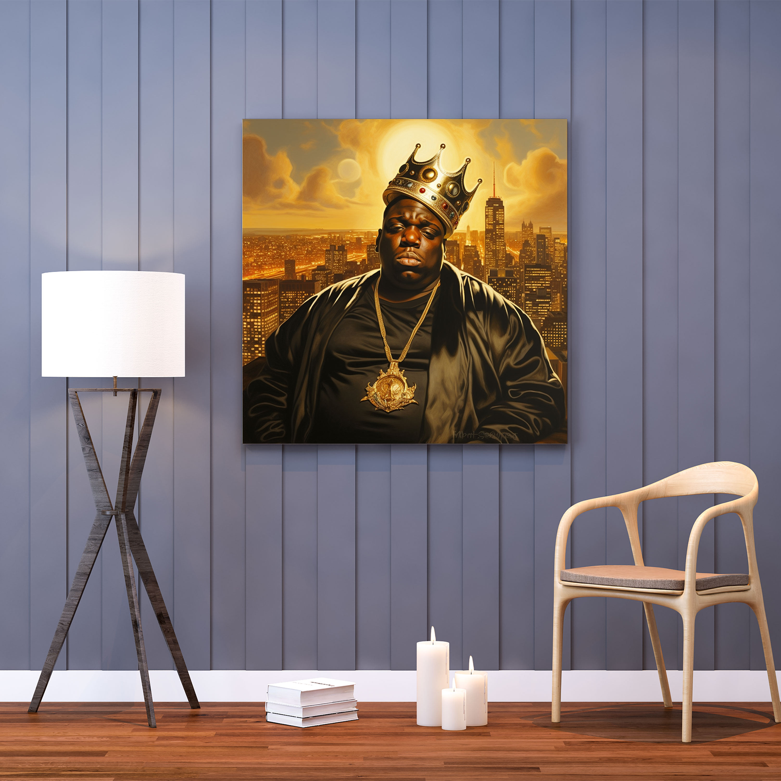Notorious Big Kanvas Tablo - Vintage Esintili Hip-Hop Duvar Dekorasyonu - Ev Dekorasyonu Hip-Hop Kanvas Duvar Sanatı