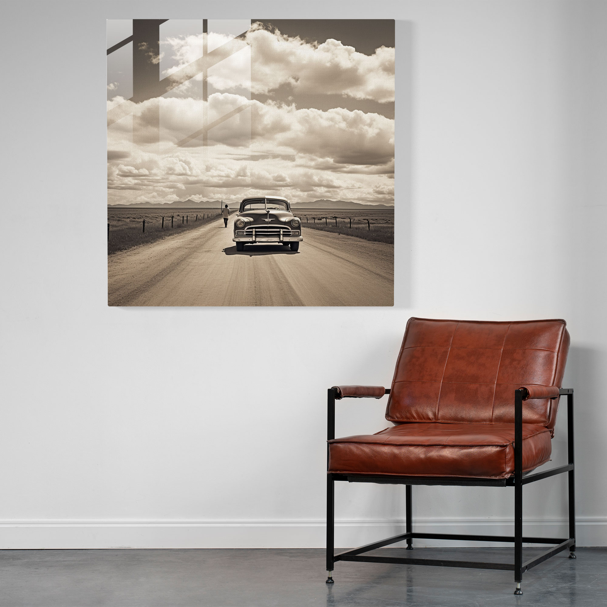 Adventurous Ride Glass Print - Vintage Car - Nostalgia, Thrill, Black And White Photograph, Wall Decoration