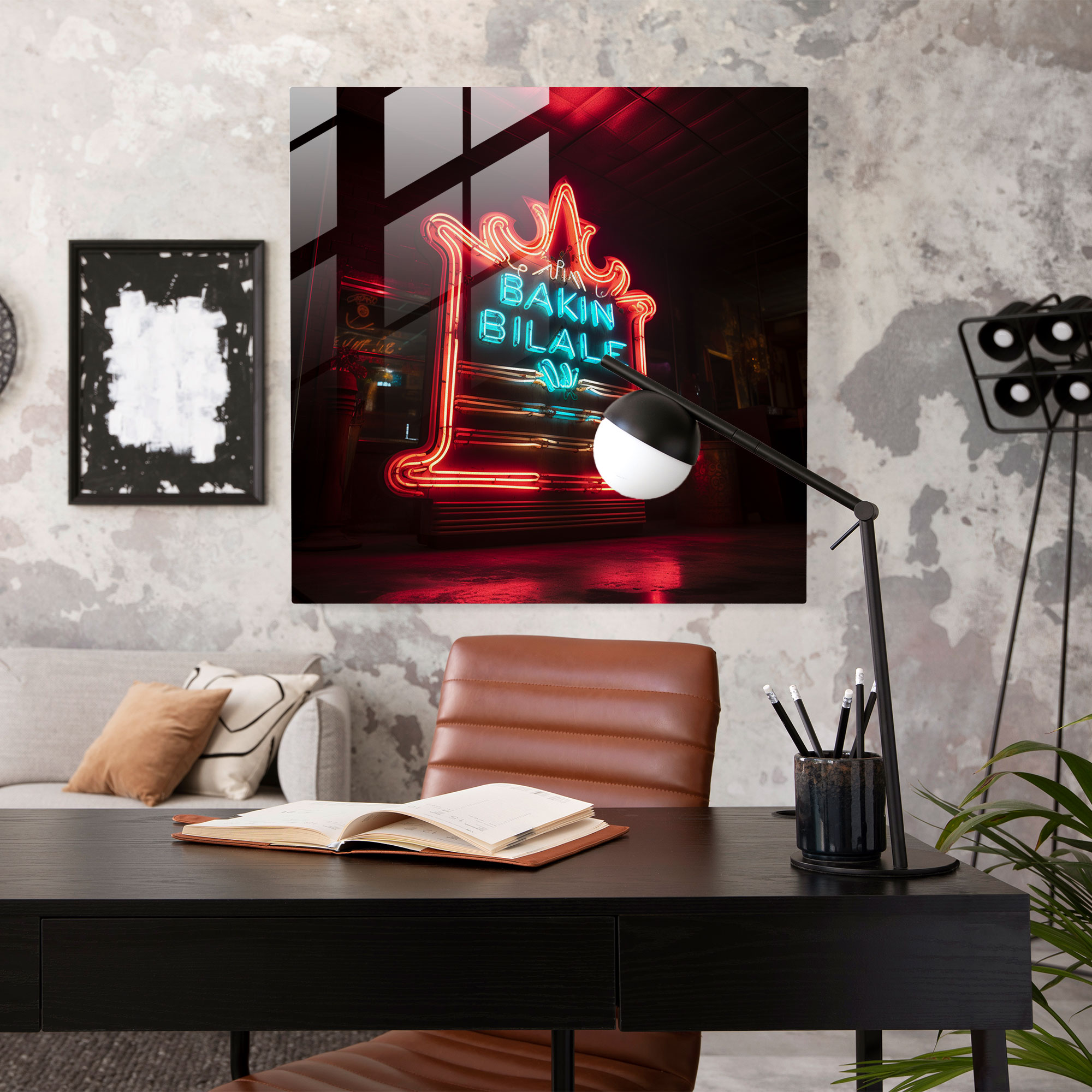 Retro Neon Nostalji Cam Tablo - Modern Sanat Zamansız Çekicilik