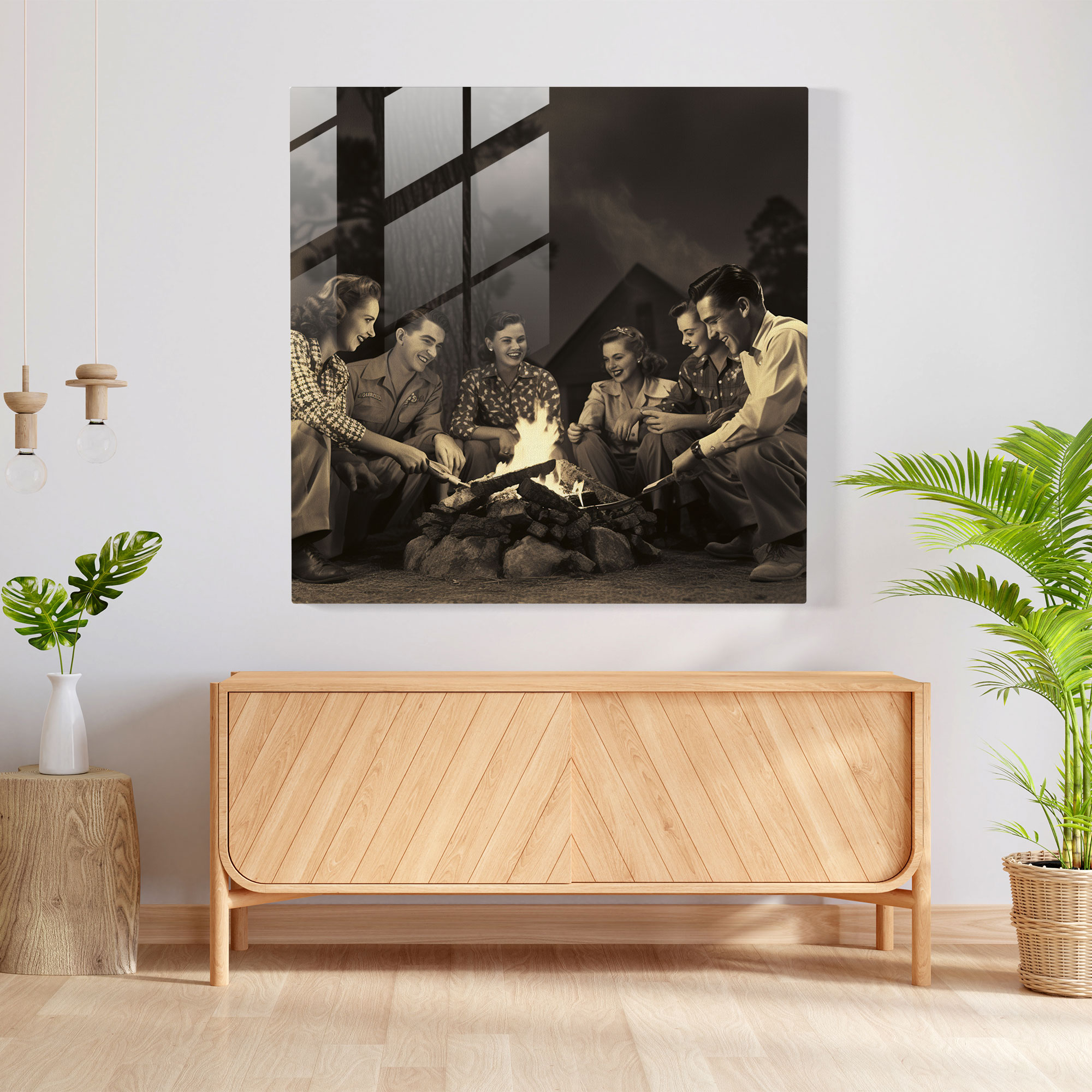 Campfire Memories Glass Print - Nostalgia, Nostalgia, Glass Print, Home Decoration