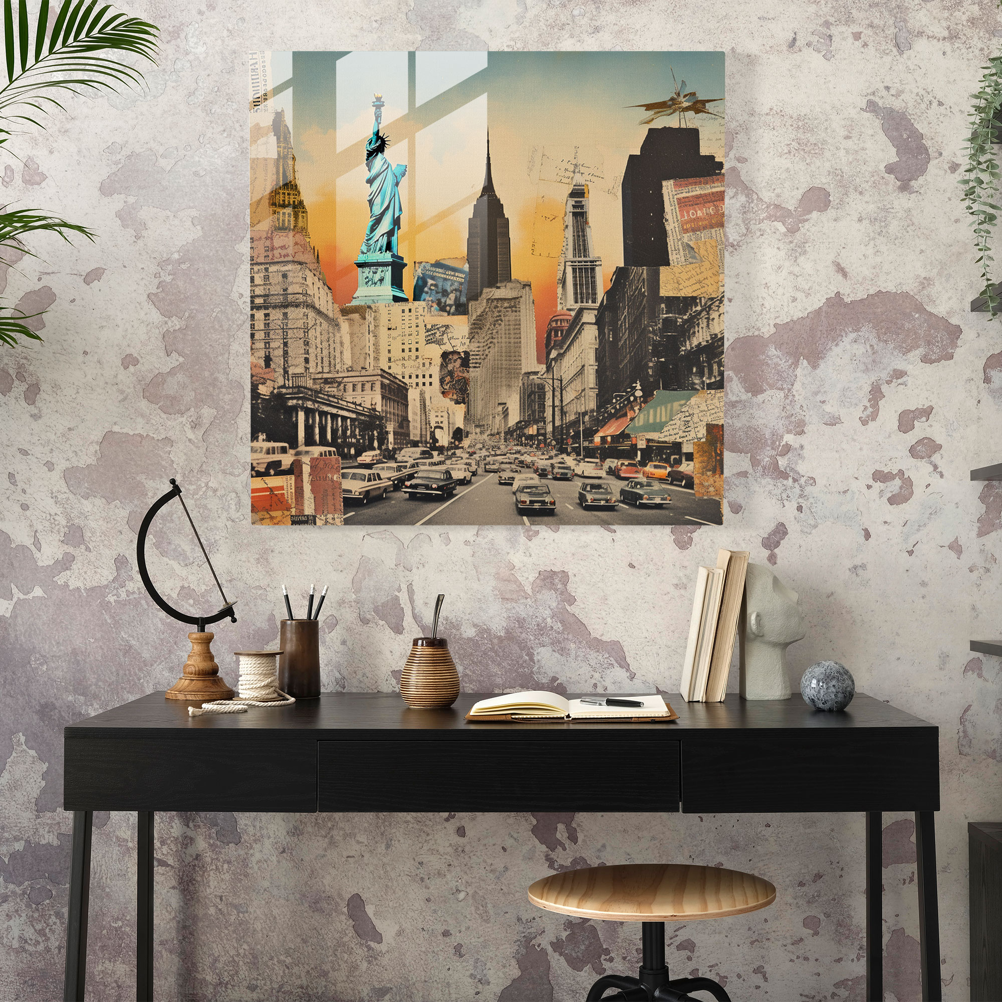 Memories Of The World Glass Print - Nostalgia, Nostalgia, Memories, Collage Artwork