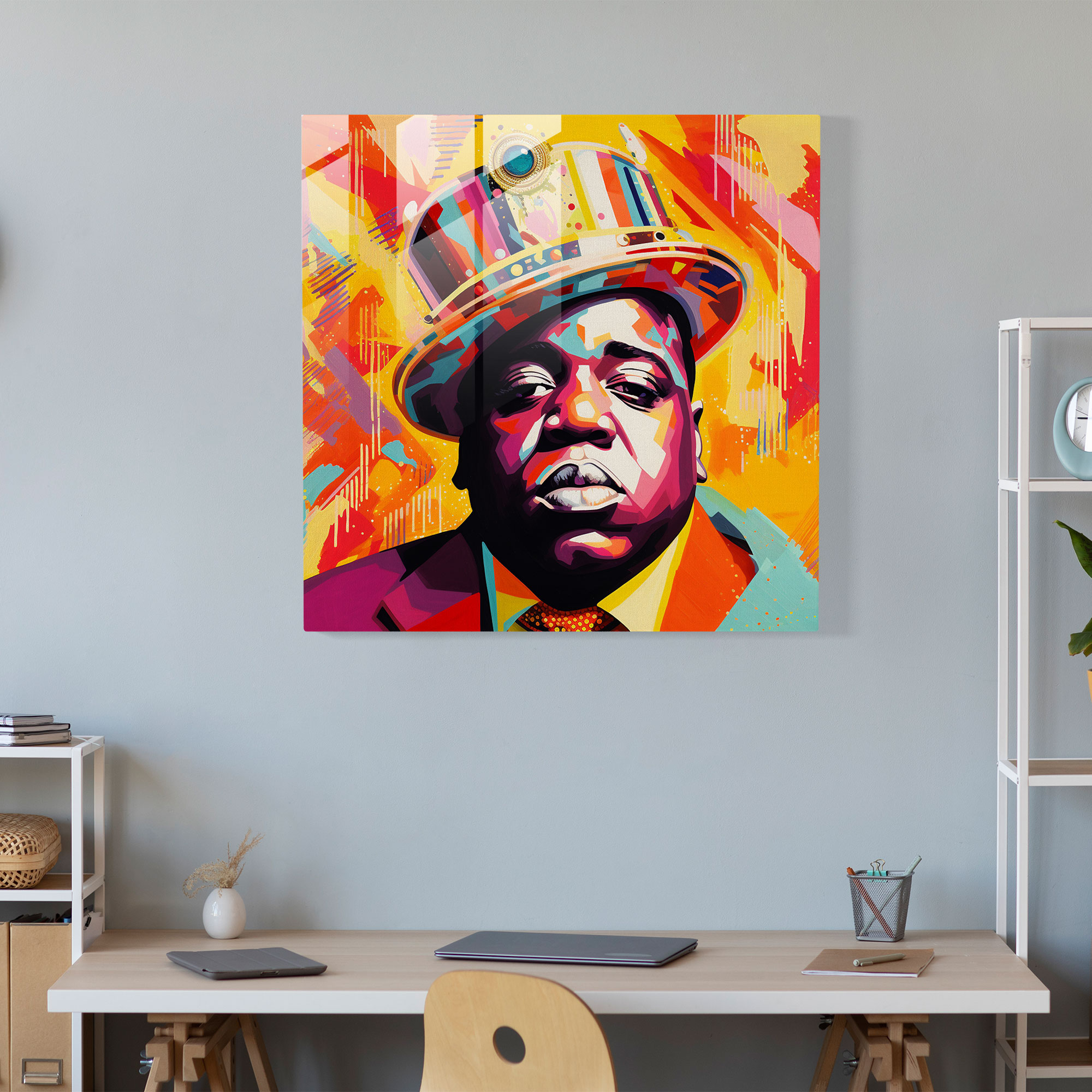Notorious Big Home Decoration - Notorious Big, Glass Art, Pop Art Portrait, Modern Art