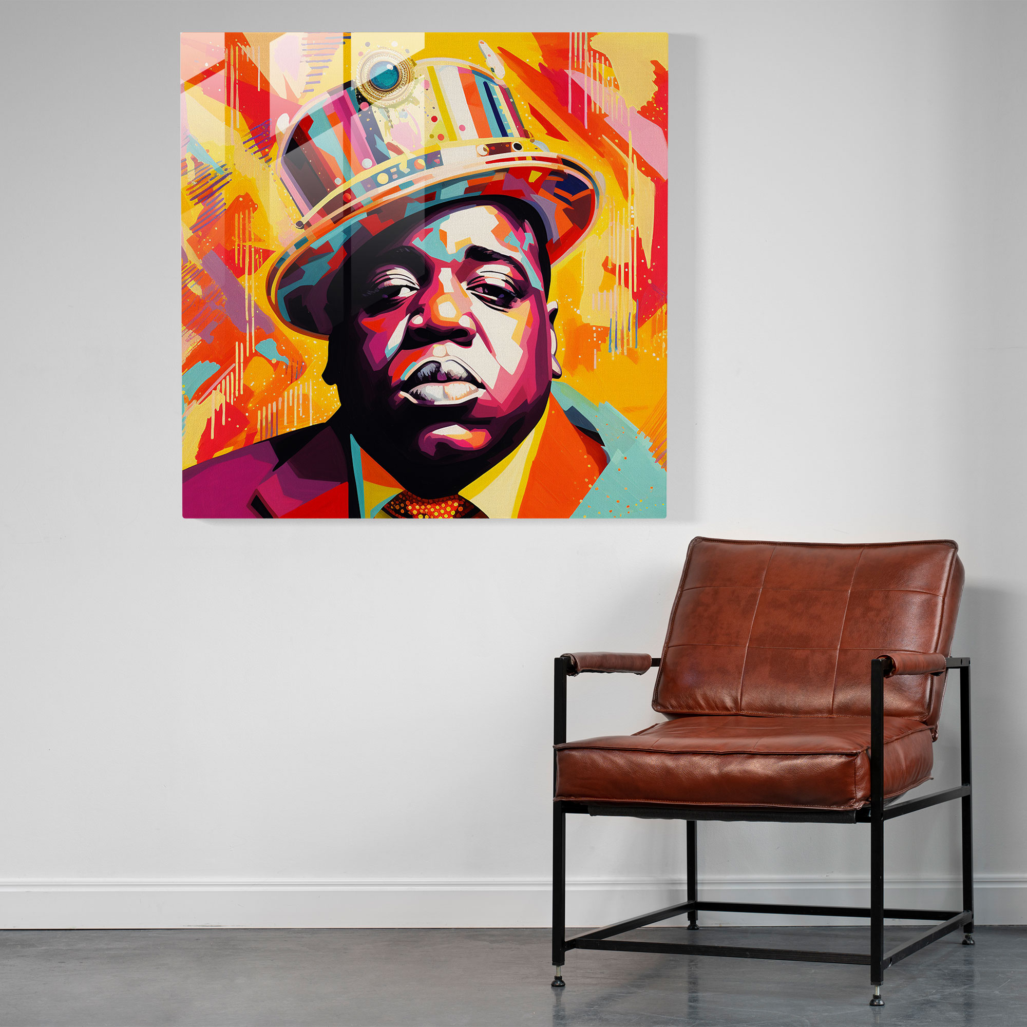 Notorious Big Home Decoration - Notorious Big, Glass Art, Pop Art Portrait, Modern Art