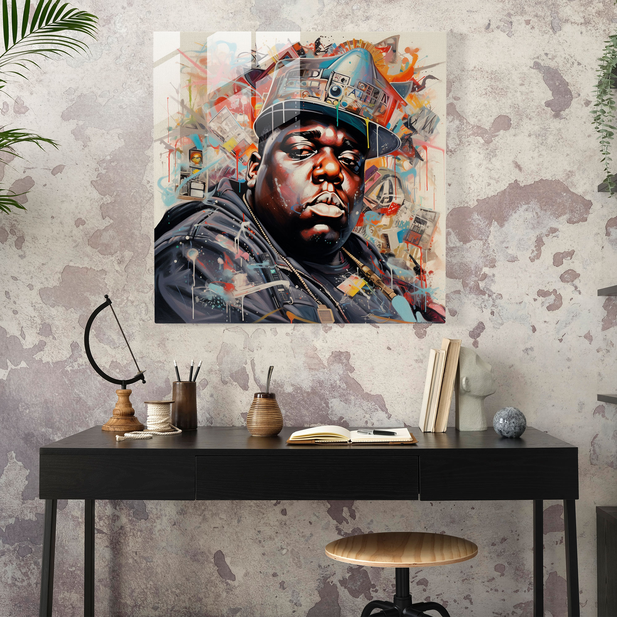 Notorious Big Wall Decoration - Notorious Big, Wall Decoration, Modern Art, Glass Print