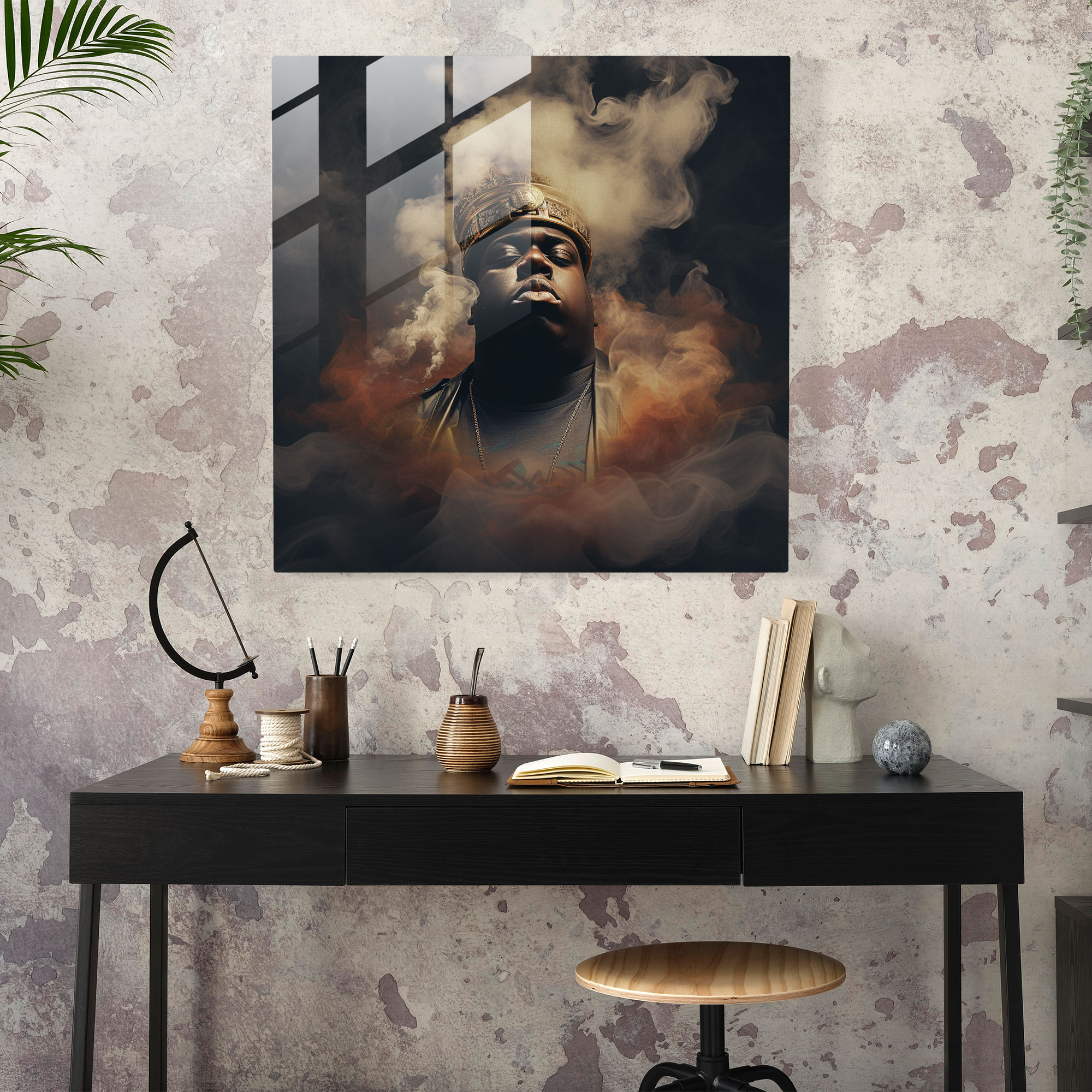 Mysterious Notorious Big Glass Print - Surreal Digital Art - Notorious Big, Mystery, Glass Art, Notorious Big