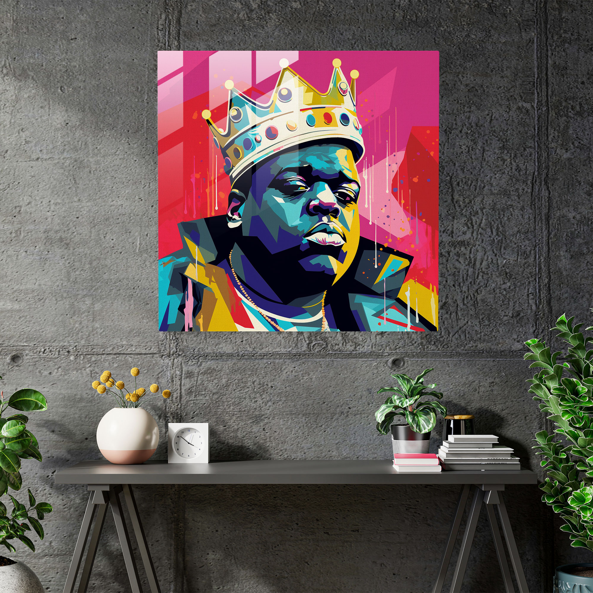 Comic Book Notorious Big Glass Print - Pop Art Inspired Design - Notorious Big, Comic Book Style, Glass Wall Art, Glass Art