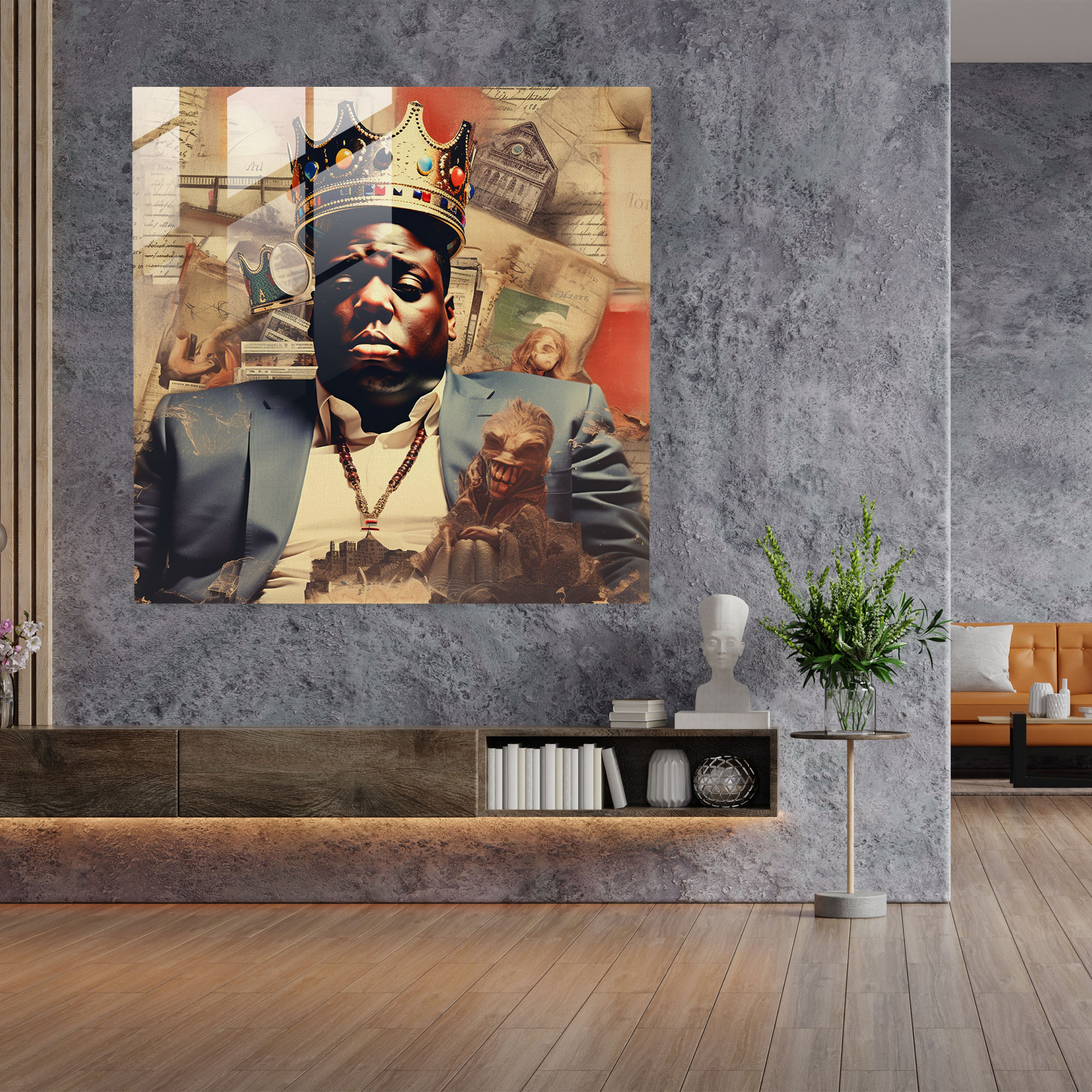Nostaljik Notorious Big Cam Tablo - Vintage Albüm Kapakları Koleksiyonu - Notorious Big Cam Tablo Ev Dekorasyonu Cam Sanatı